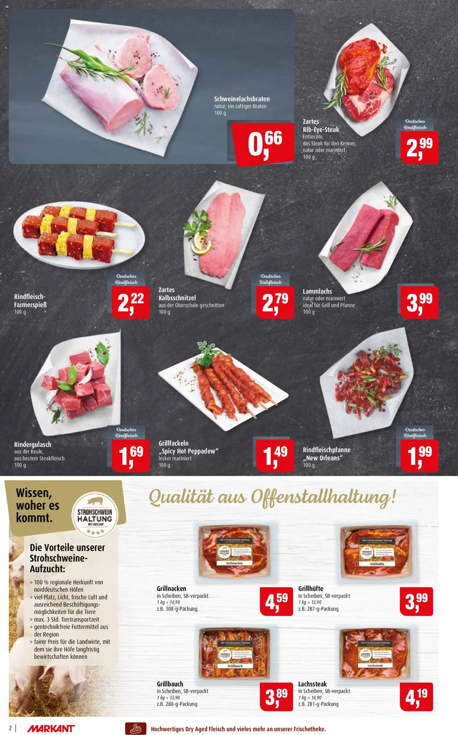 Markant Prospekt – gültig ab 29.06.2026 | Seite: 2 | Produkte: Grill, Rindergulasch, Steak, Fleisch