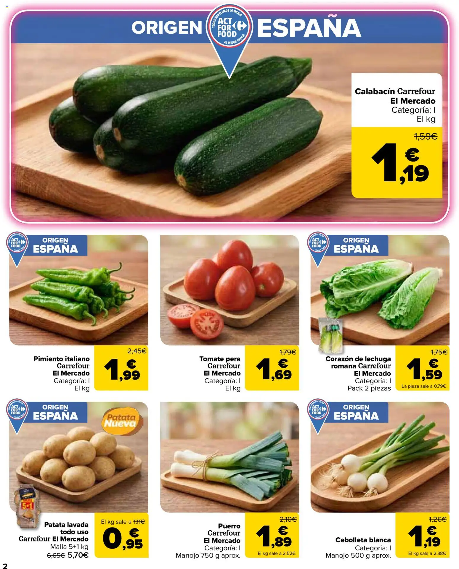Carrefour Market folleto │ válido desde el 26/08/2026 | Página: 2 | Productos: Calabacín, Tomate, Lechuga romana, Pimiento