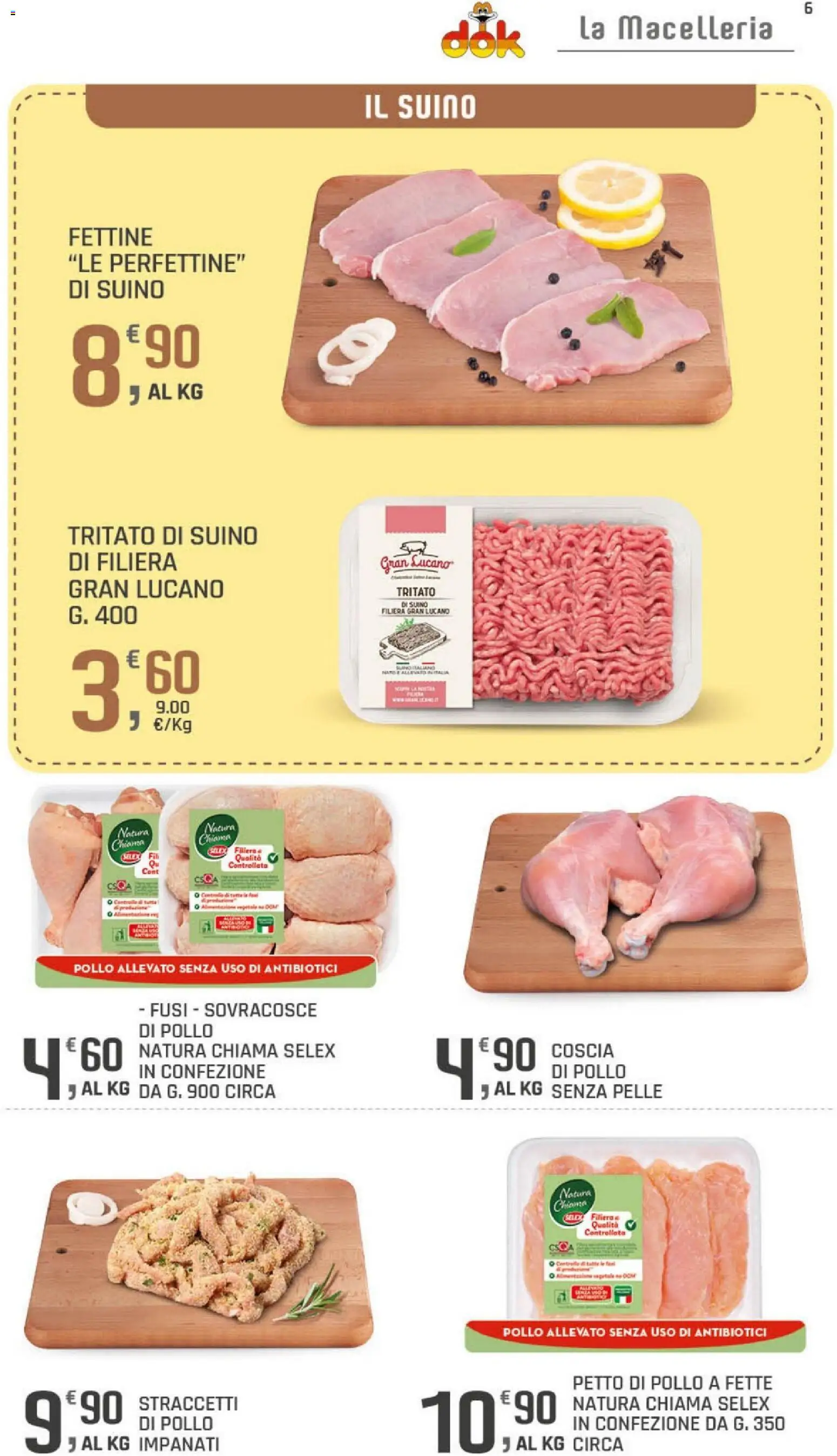 Volantino DOK del 15.05.2026 | Pagina: 6 | Prodotti: Petto di Pollo, Pollo, Suino