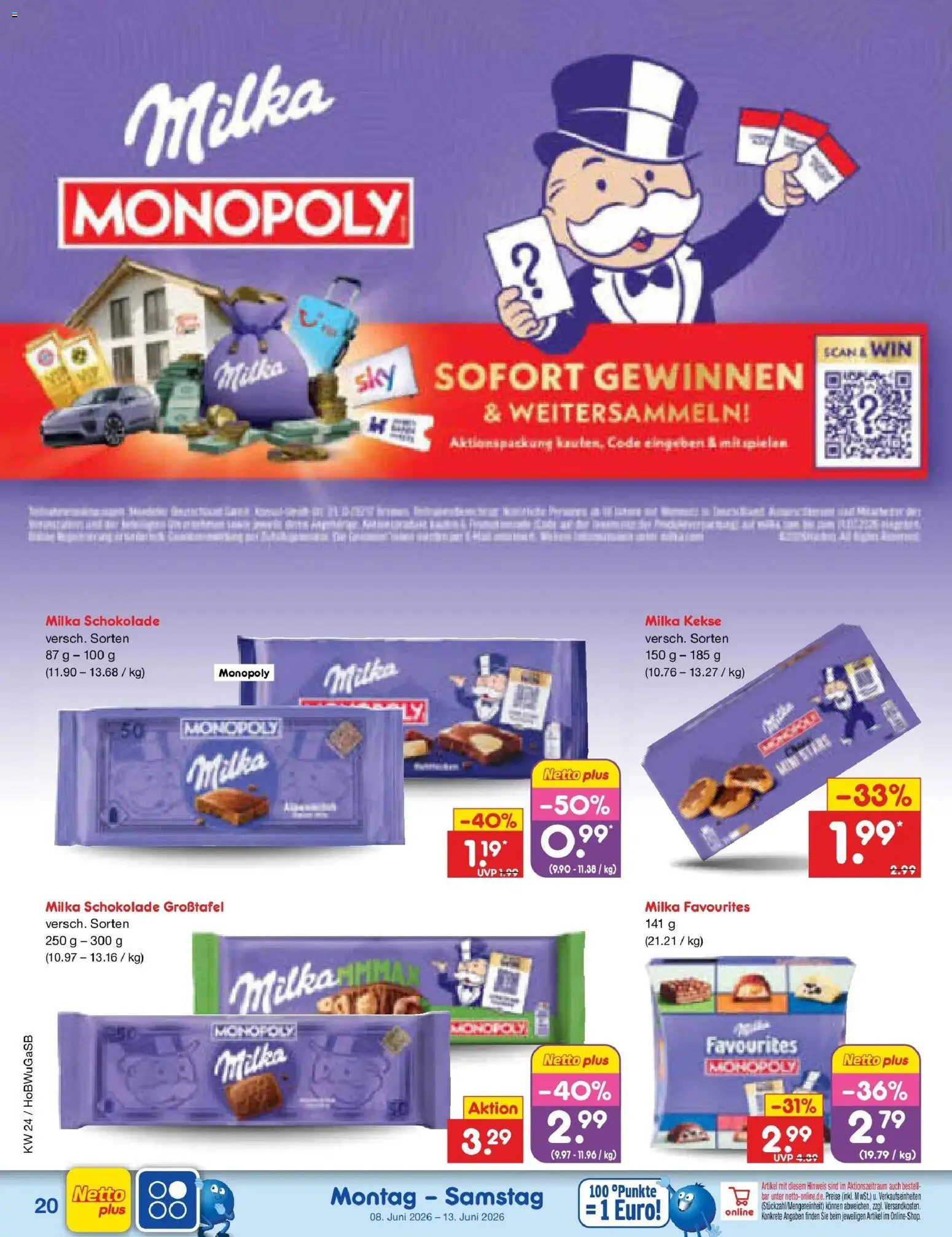 Netto Marken-Discount Prospekt Stemwede-Dielingen – gültig ab 08.06.2026 | Seite: 30 | Produkte: Schokolade, Milka schokolade, Milka, Kekse