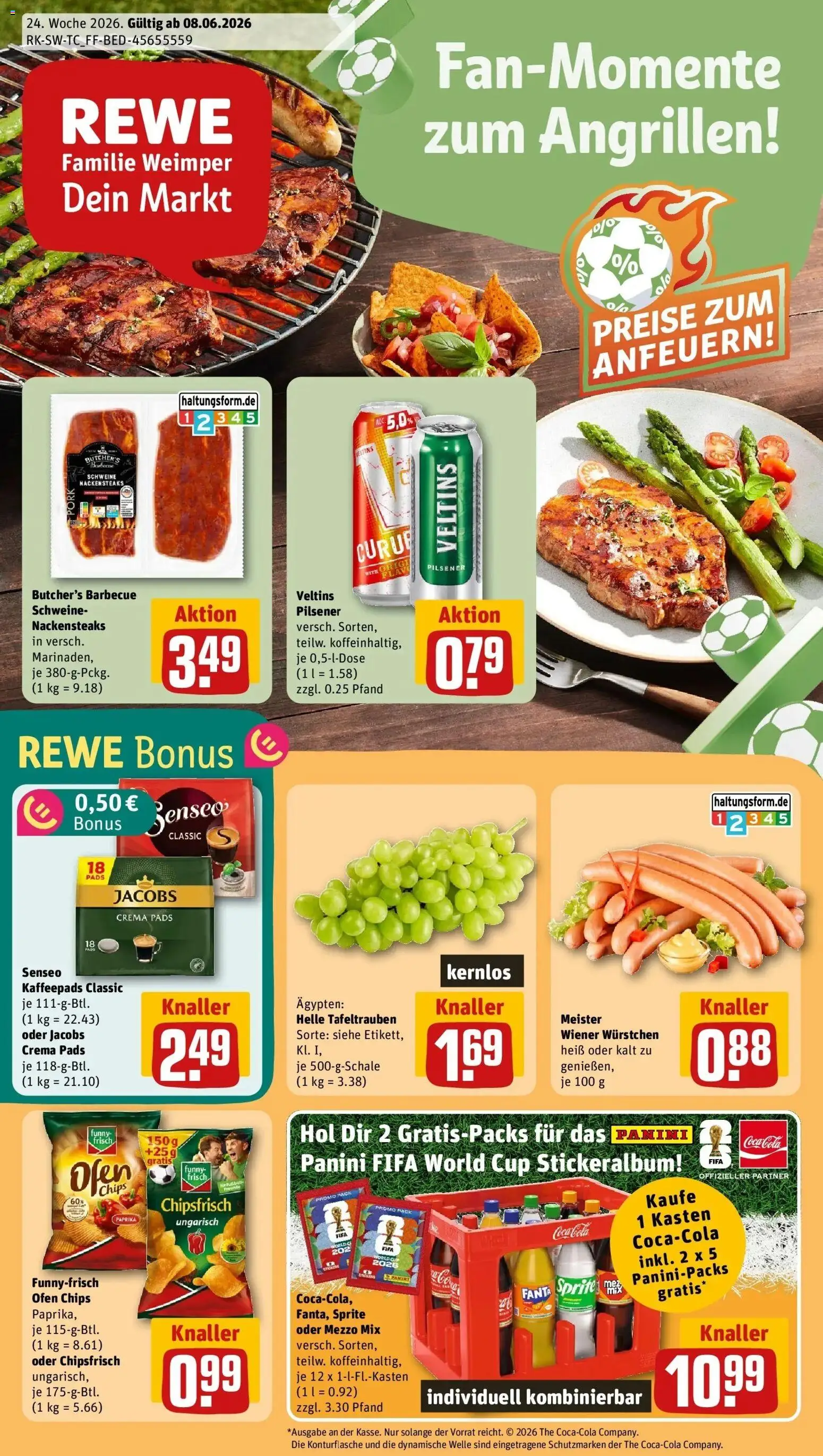 Rewe Prospekt Vöhringen – gültig ab 08.06.2026 | Seite: 1 | Produkte: Mezzo mix, Coca cola, Fanta, Veltins