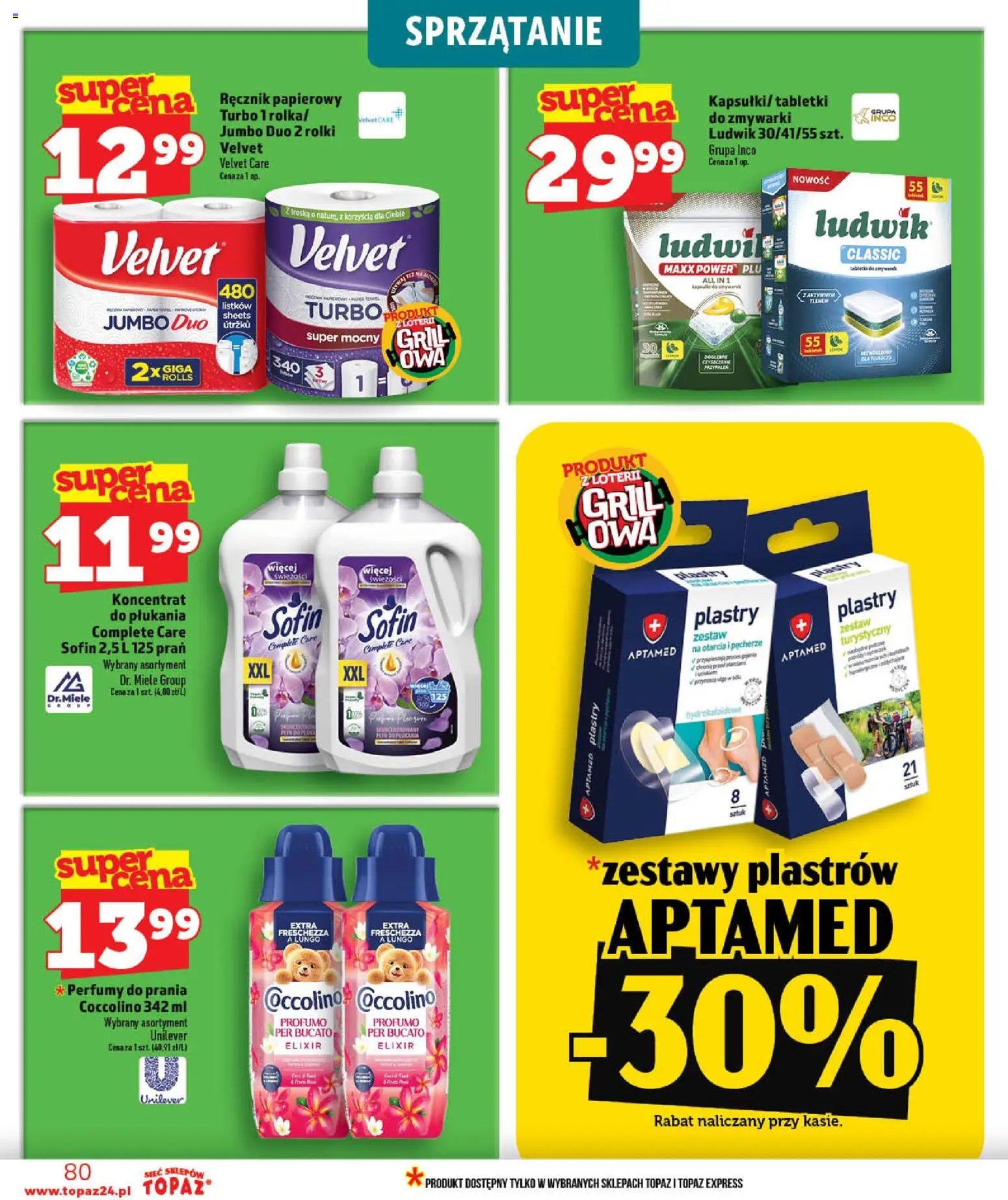 Topaz gazetka - Ceny małe na stałe od 03.06.2026 | Strona: 80 | Produkty: Rolki, Grill, Coccolino, Perfumy