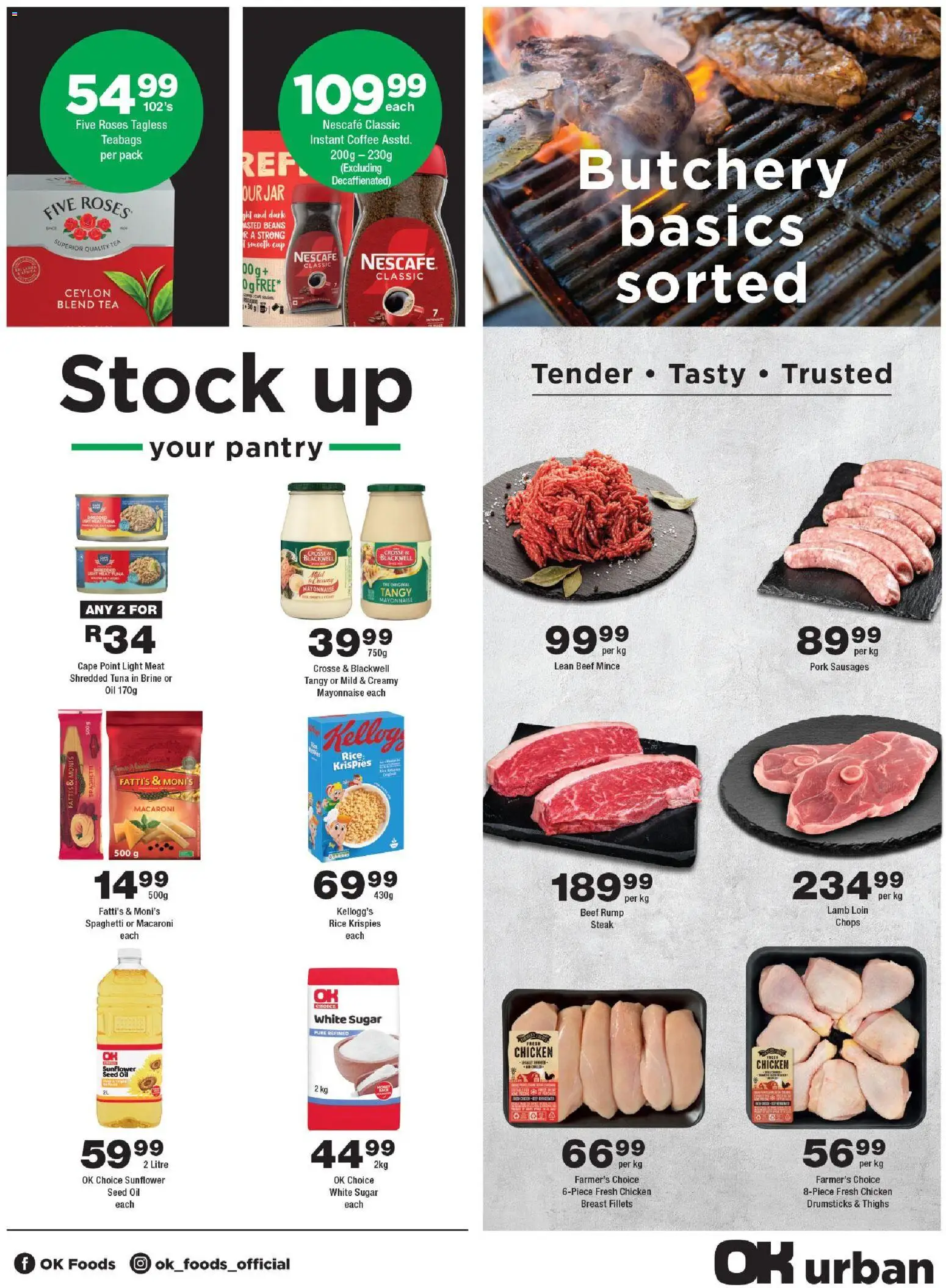 New OK Foods catalogue – valid from 15.04.2026 | Page: 3 | Products: Beans, Light, Beef, Sugar