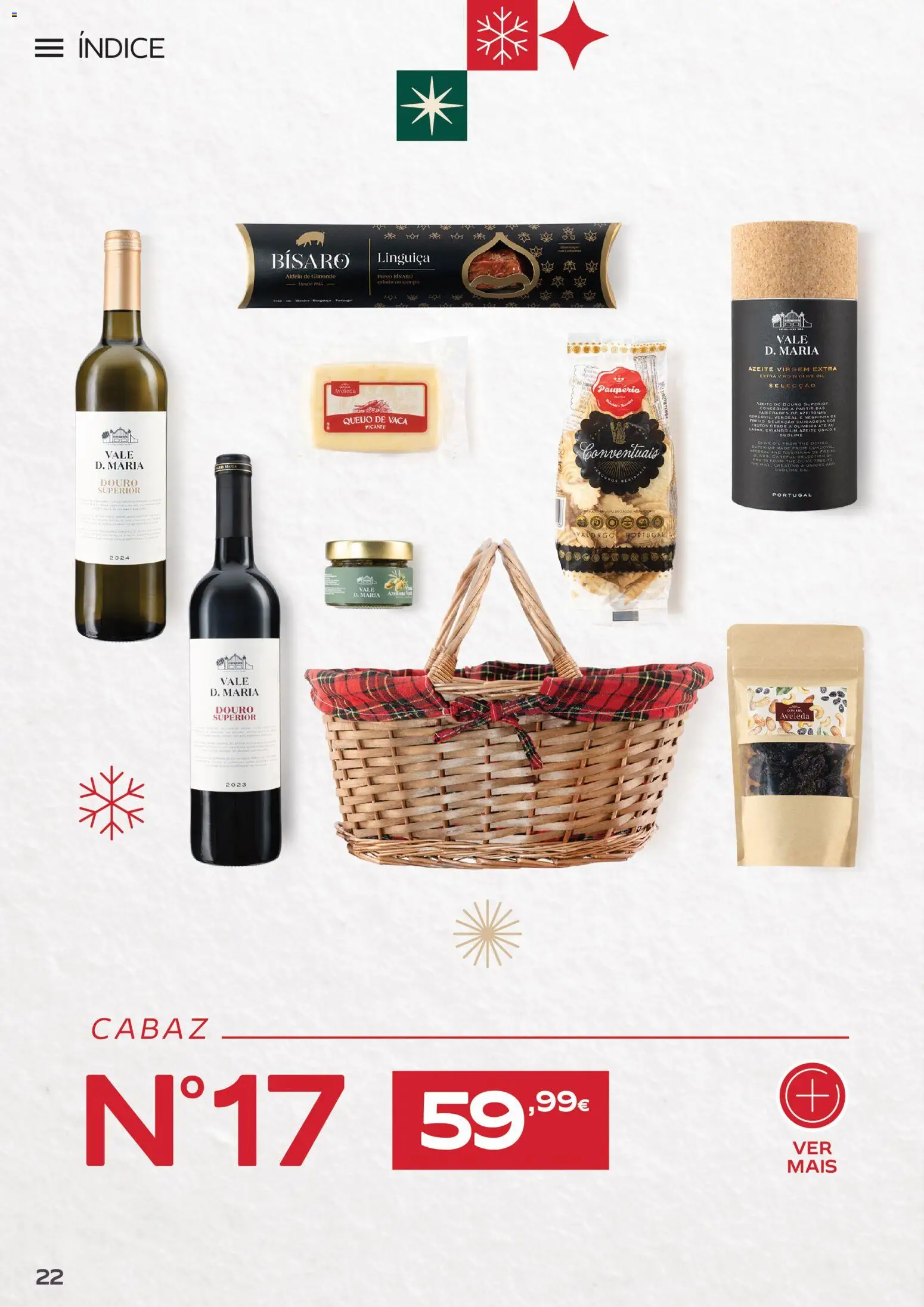 Continente Cabazes de Natal │ válido de 06/10/2026 | Página: 22 | Produtos: Azeite, Azeitonas, Linguiça, Queijo