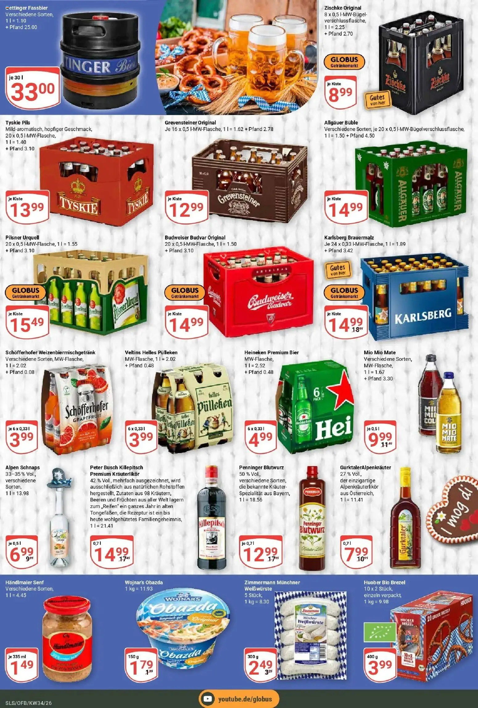 Globus Prospekt Saarlouis (ab 17.08.2026) » Angebote online | Seite: 5 | Produkte: Helles pulleken, Schnaps, Budweiser, Veltins