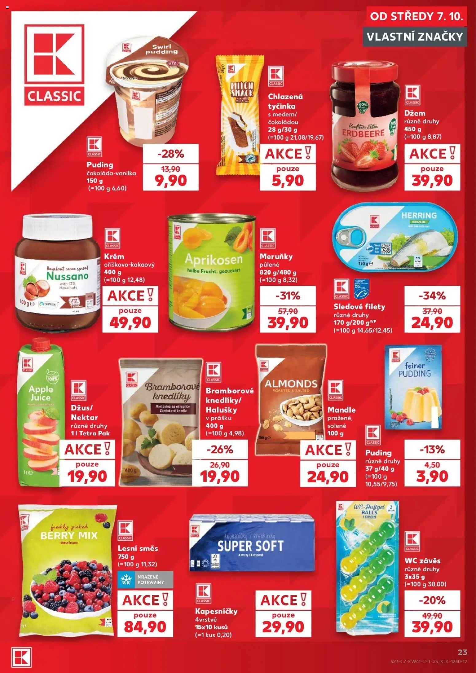 Kaufland leták - Ostrava od 07.10.2026 | Strana: 23 | Produkty: Puding, Apple, Meruňky, Halušky