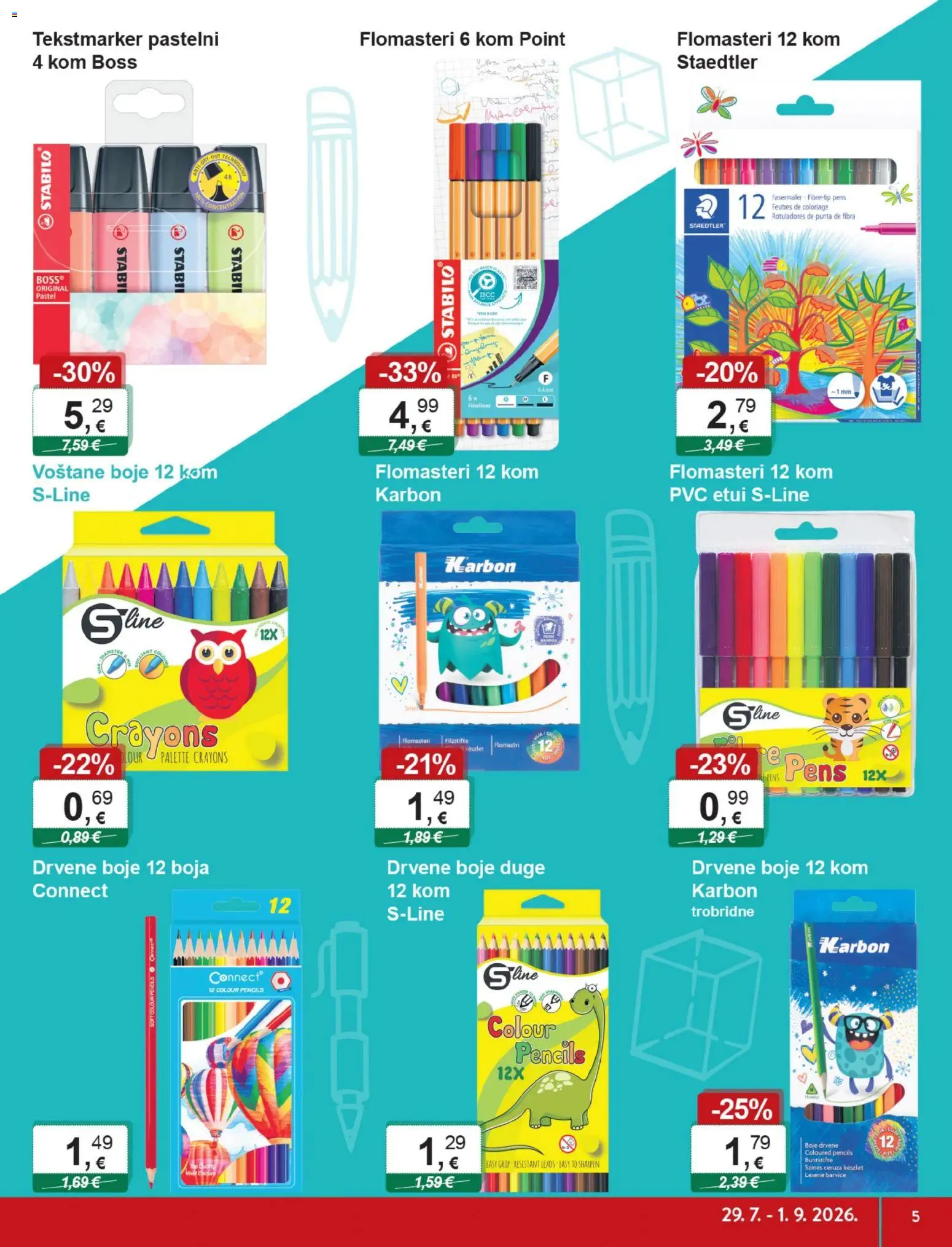 KTC katalog | vrijedi od 29.07.2026 | Stranica: 5 | Proizvodi: Voštane boje, Flomasteri