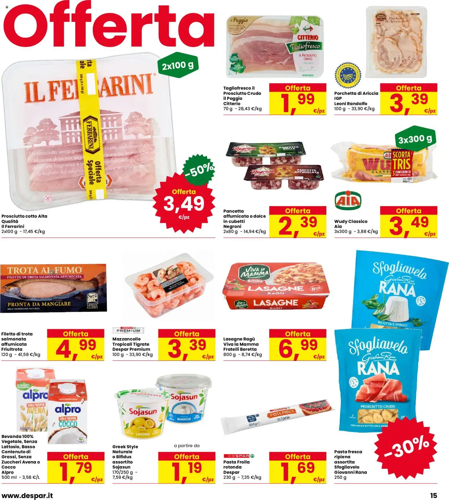 Volantino Eurospar del 08/10/2026 | Pagina: 15 | Prodotti: Erbe, Filetto, Prosciutto, Vaschette
