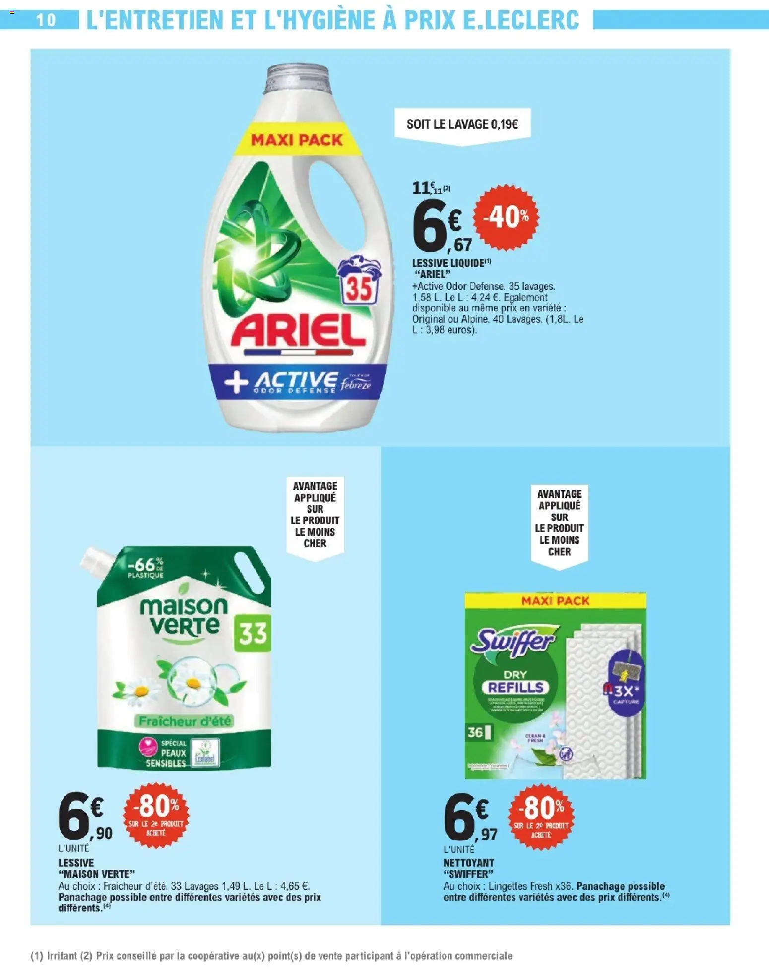{H1} | Page: 10 | Produits: Ariel, Lessive