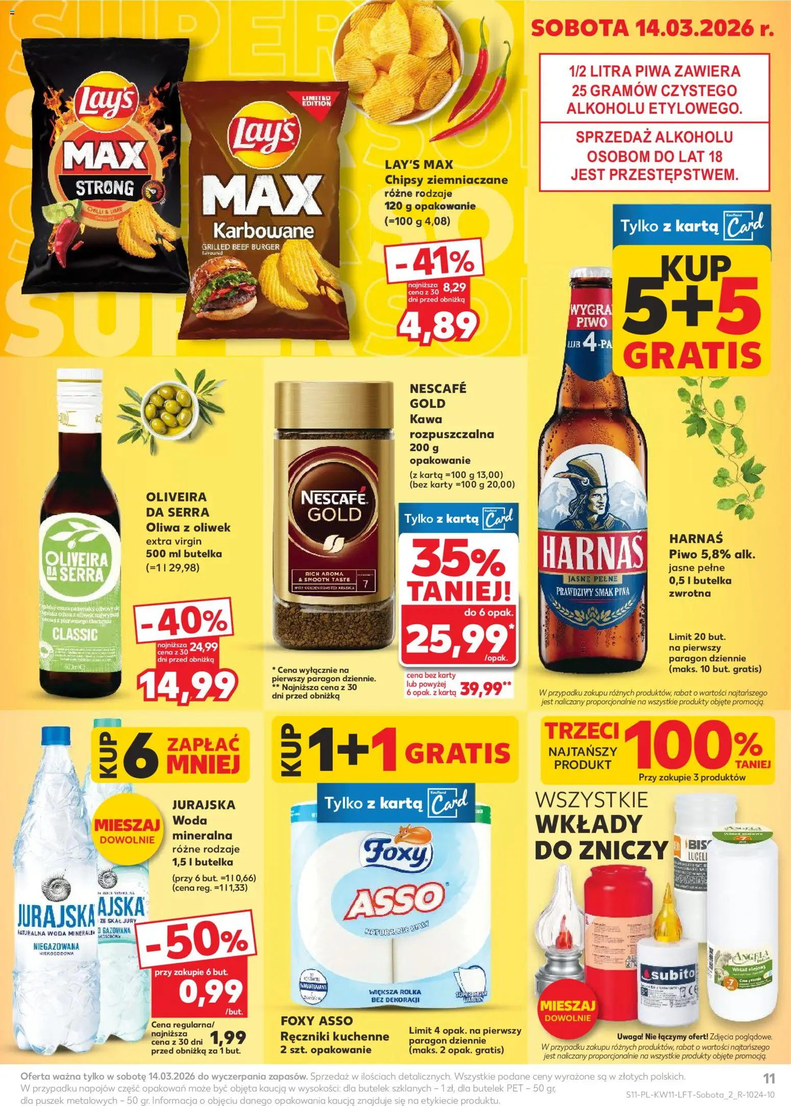 Kaufland Polsko leták od 12.03.2026 | Strana: 11 | Produkty: Nescafé, Lay's, Chipsy, Karty