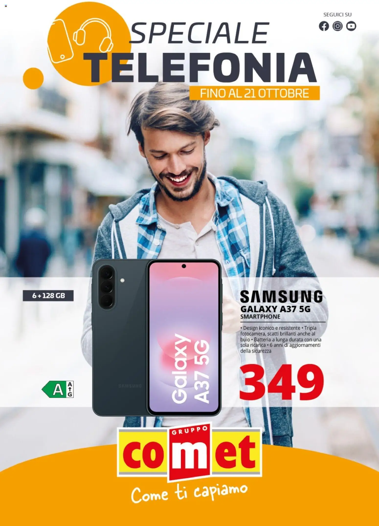 Volantino Comet del 09/10/2026 | Pagina: 1 | Prodotti: Samsung Galaxy, Smartphone, Batteria, Samsung
