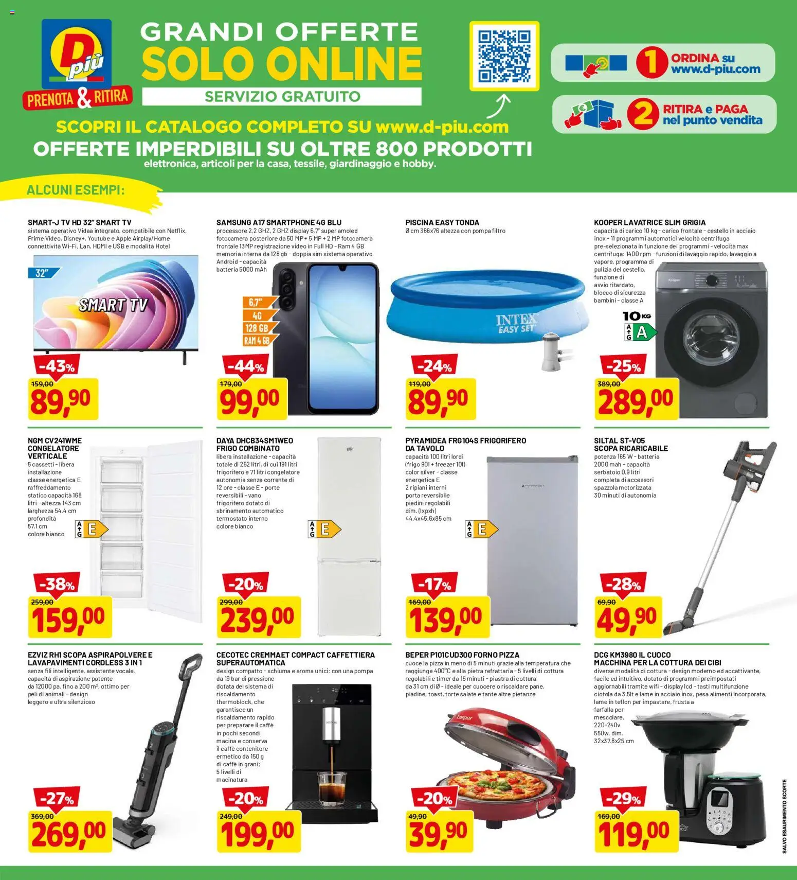 Volantino D Più del 03/08/2026 | Pagina: 15 | Prodotti: Tv samsung, Centrifuga, Piscina, Forno