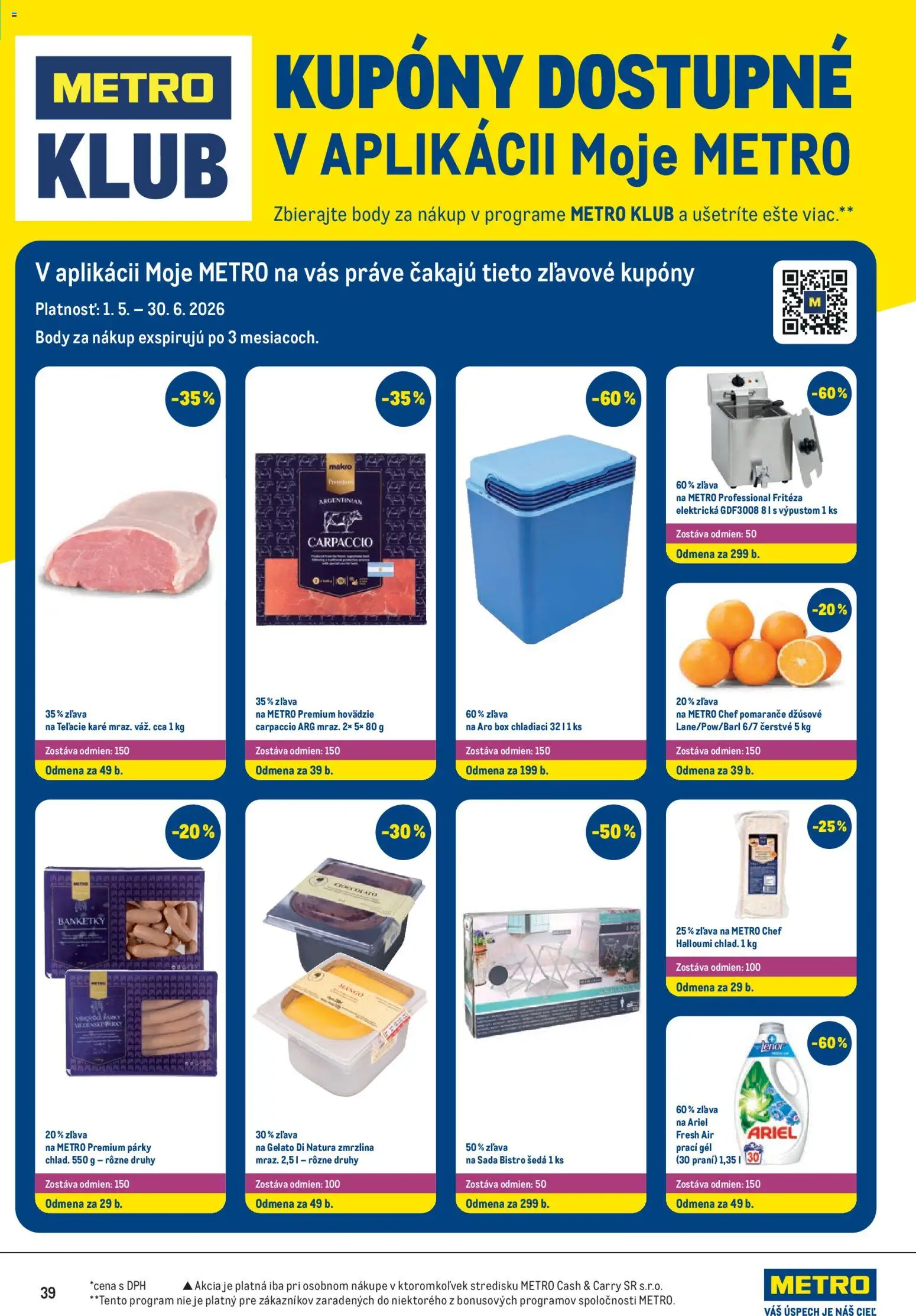 Nové Metro akcie – leták je platný od 03.06.2026 | Strana: 39 | Produkty: Fritéza, Zmrzlina, Mango, Párky