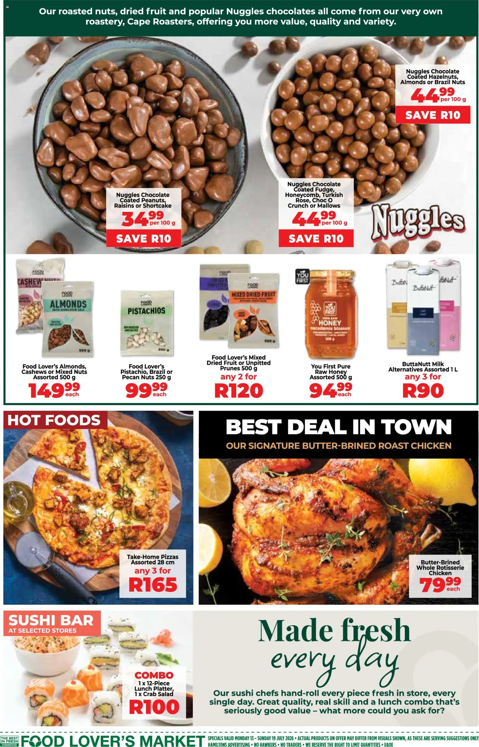 New Food Lover's Market catalogue – valid from 13/07/2026 | Page: 2 | Products: Chocolate, Chicken, Fruit, Peach
