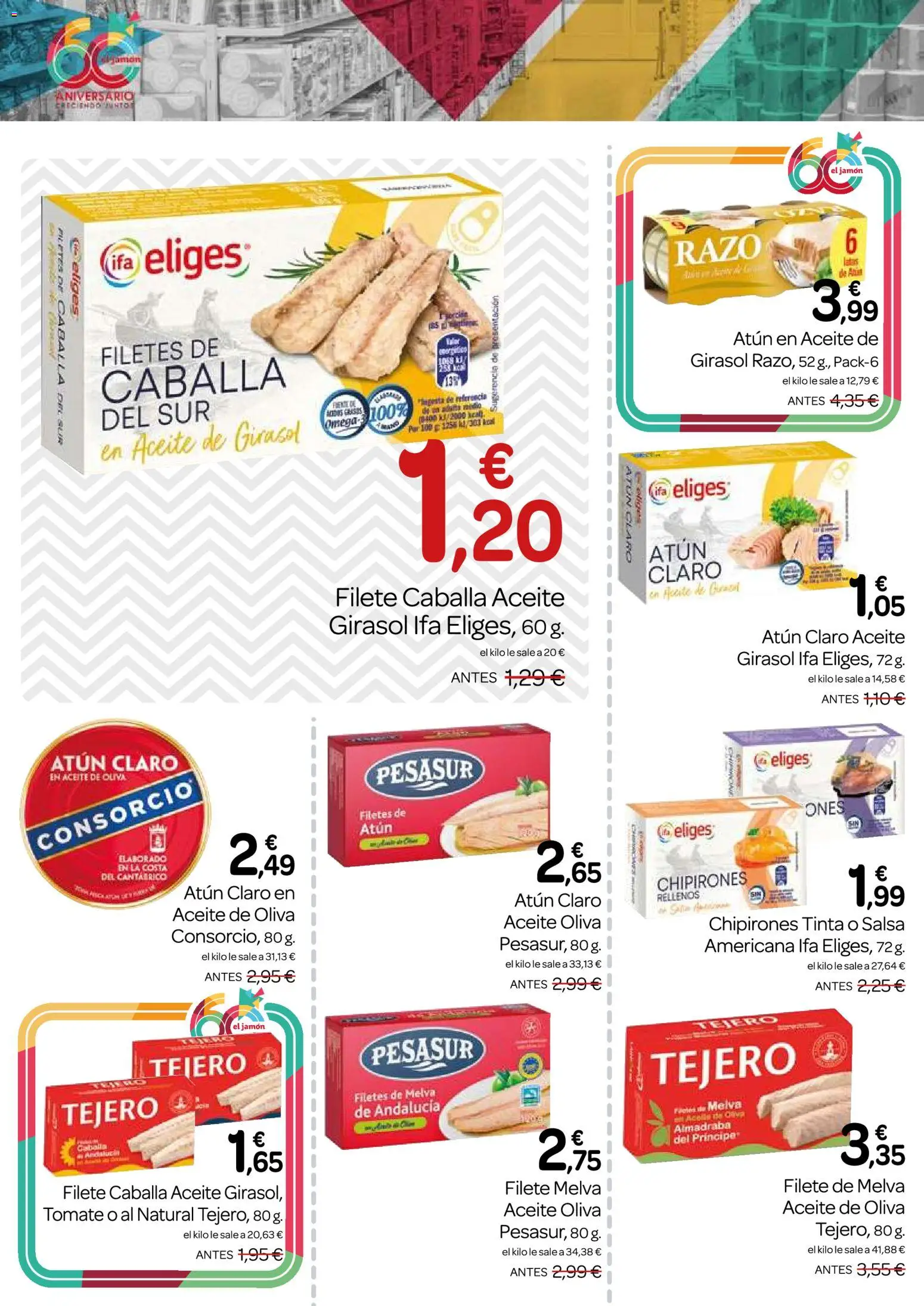 Supermercados El Jamón folleto │ válido desde el 30/07/2026 | Página: 18 | Productos: Aceite de girasol, Filete, Σταθμός εργασίας, Atún claro