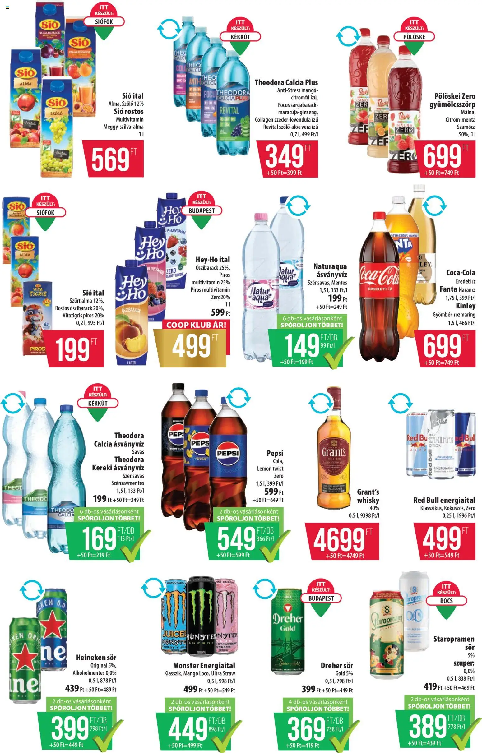 COOP akciós ujság - amely érvényes a következő dátumtól: 2026.10.01. | Oldal: 10 | Termékek: Dreher, Fanta, Heineken, Mangó
