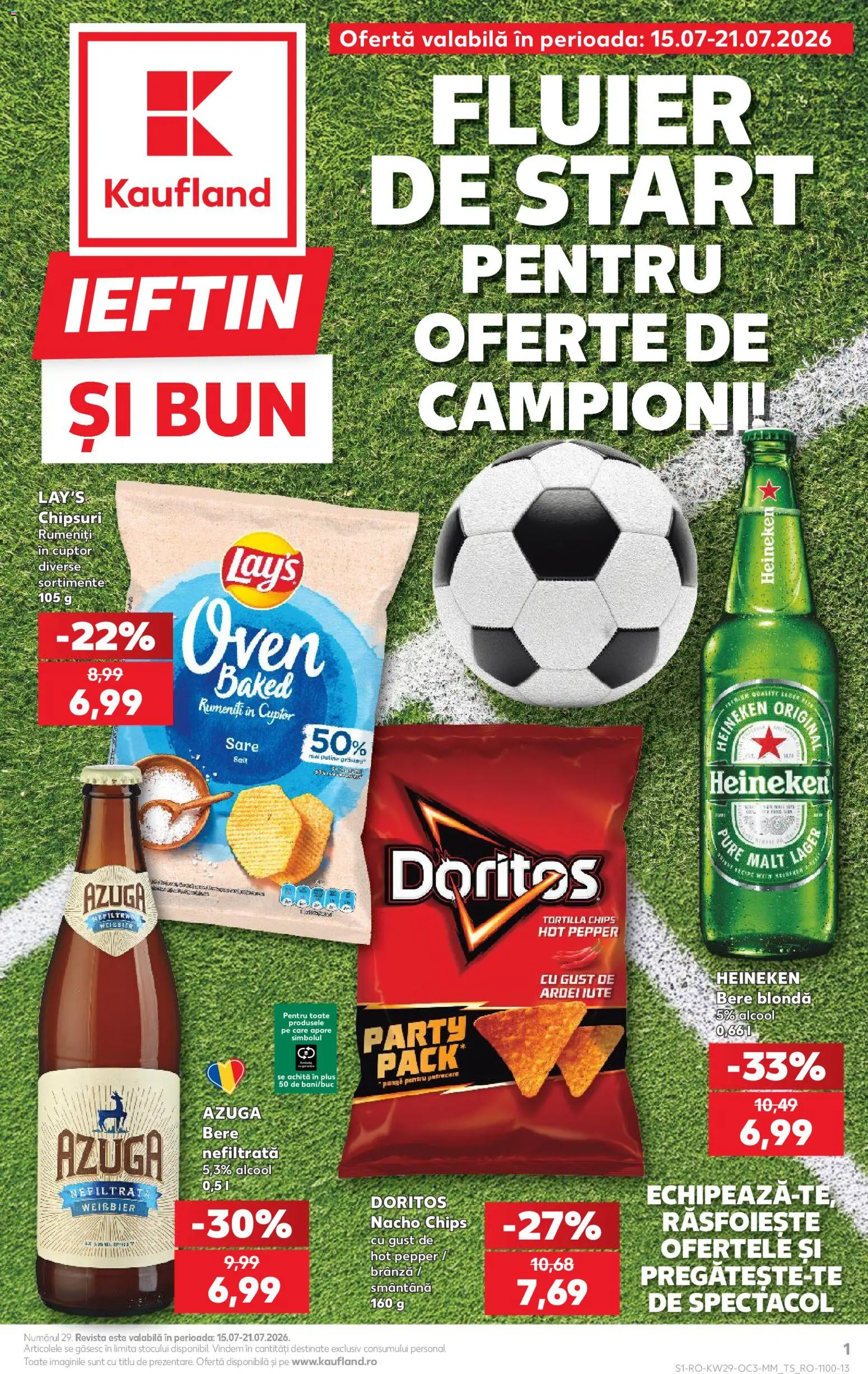 Noul catalog Kaufland – valabil de la 15.07.2026 | Pagină: 1 | Produse: Ardei, Ardei iute, Bere, Smântână
