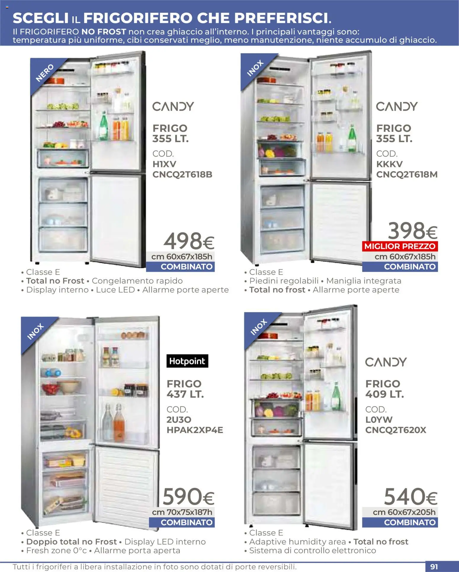 Volantino Mondo Convenienza del 01.04.2026 | Pagina: 91 | Prodotti: Frigorifero