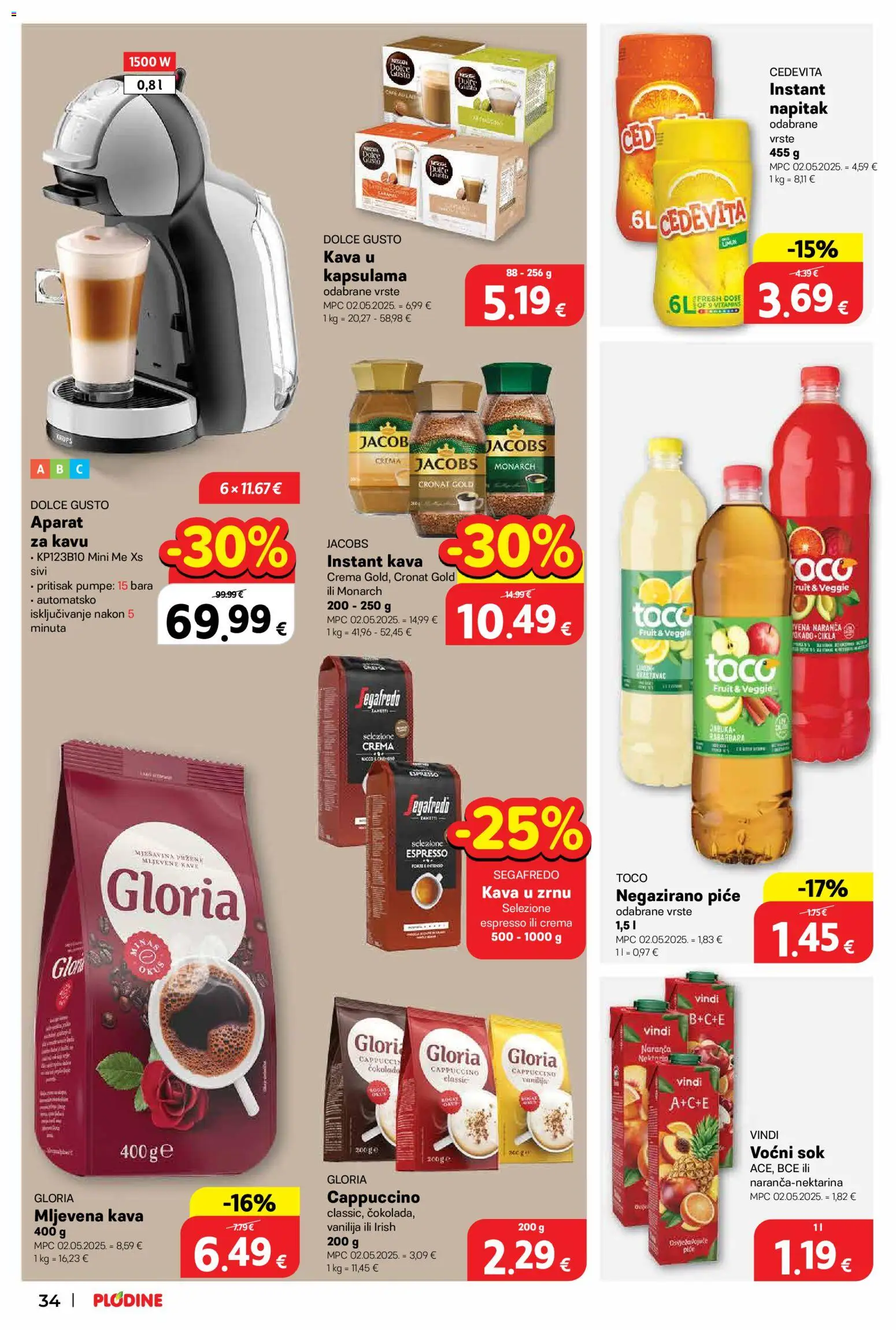Plodine katalog | vrijedi od 20.05.2026 | Stranica: 36 | Proizvodi: Kava, Sok, Jacobs, Cedevita