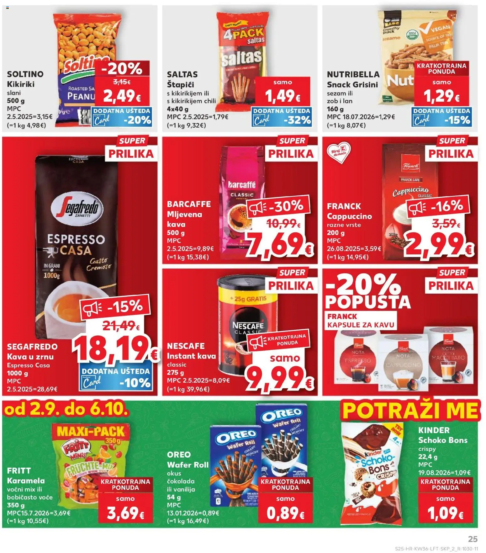 Kaufland katalog | vrijedi od 02.09.2026 | Stranica: 25 | Proizvodi: Kava nescafe, Oreo, Nescafe, Grisini
