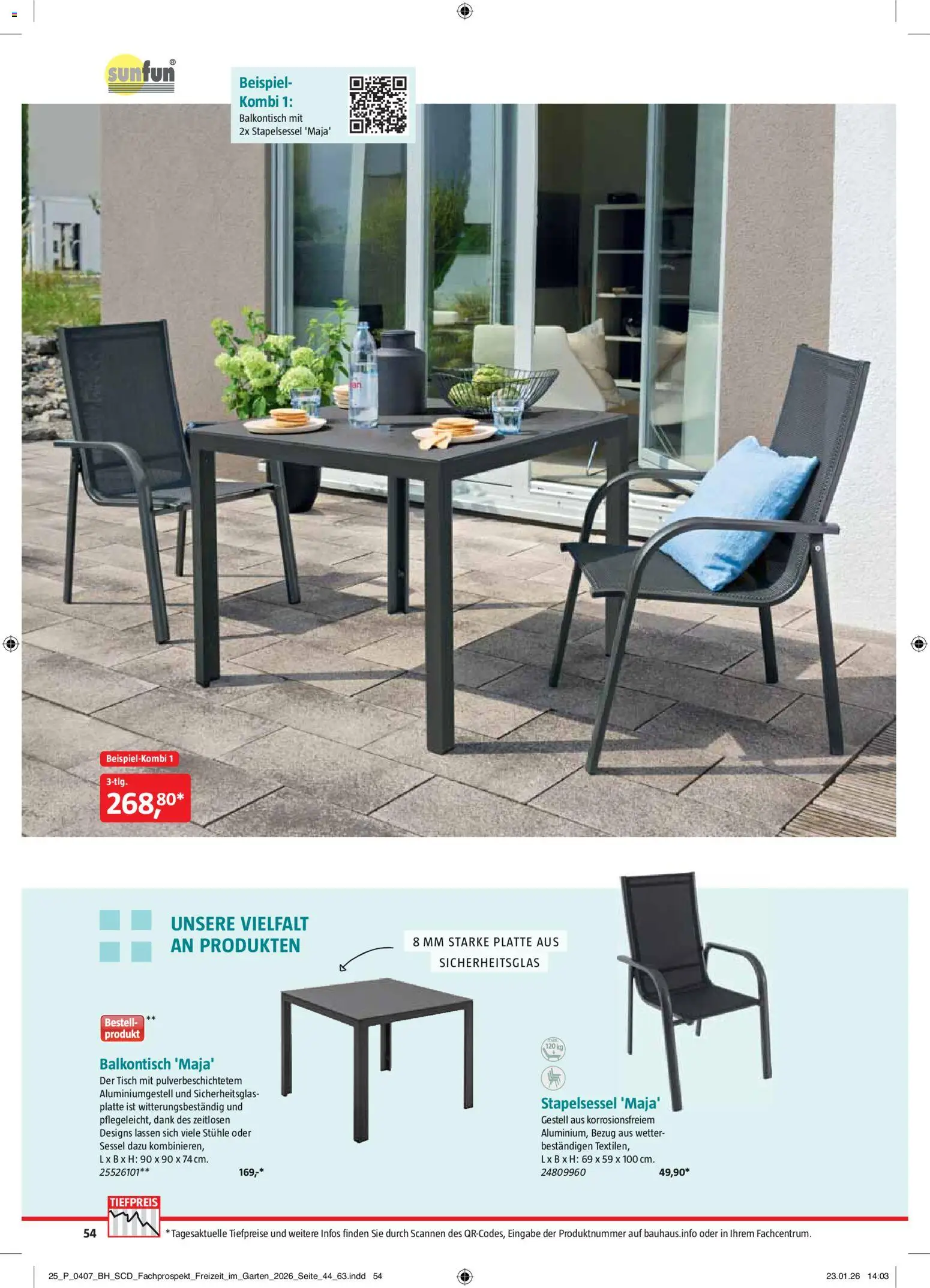 Bauhaus Freizeit im Garten – gültig ab 02.03.2026 | Seite: 54 | Produkte: Sessel, Tisch