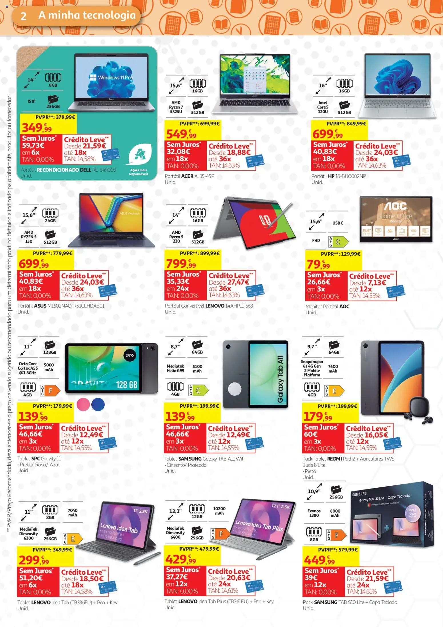 Auchan - Tecno Escolar │ válido de 04/09/2026 | Página: 2 | Produtos: Monitor, Teclado, USB, Tablet