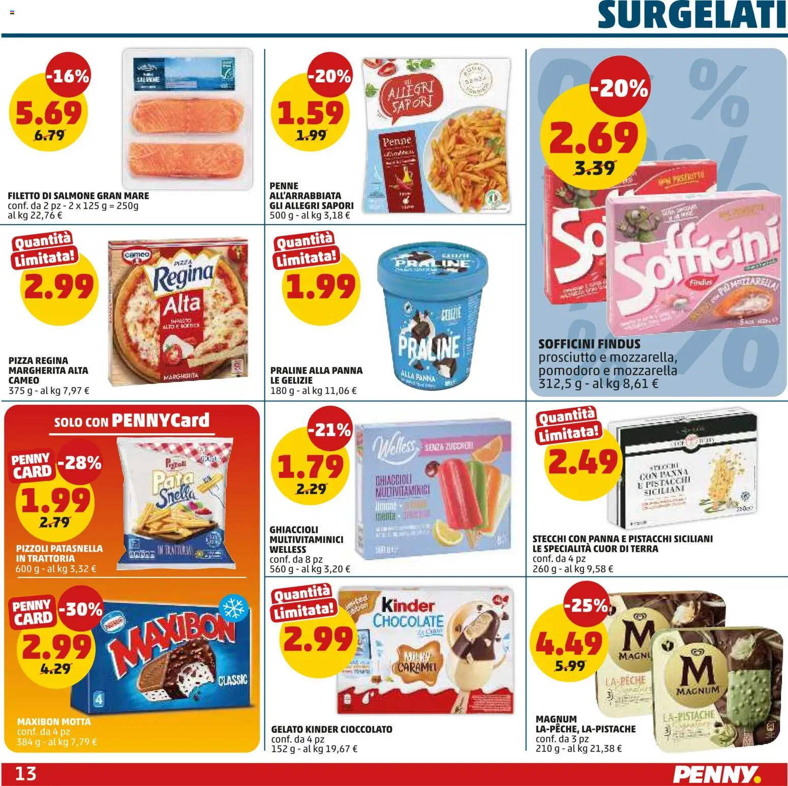 Volantino PENNY del 18.06.2026 | Pagina: 13 | Prodotti: Salmone, Mozzarella, Pistacchi, Penne