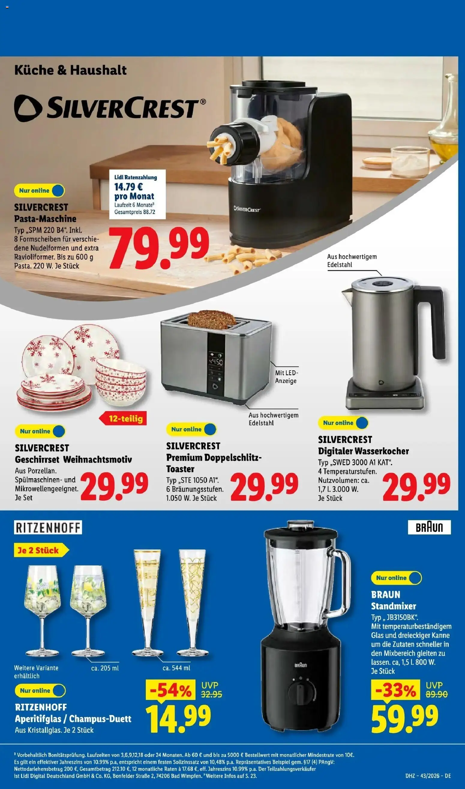 Lidl Prospekt Grimma (ab 19.10.2026) zum Blättern » Angebote | Seite: 43 | Produkte: Wasserkocher, Toaster, Bad, Küche