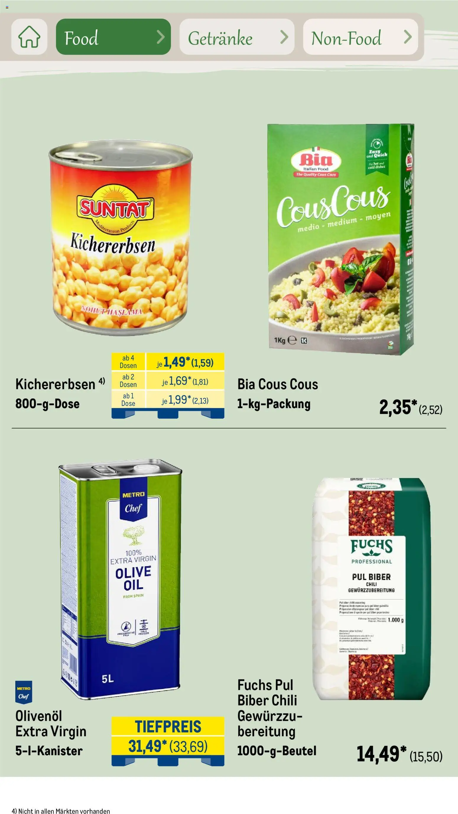 Metro Saisonkatalog Outdoor Dining – gültig ab 01.06.2026 | Seite: 17 | Produkte: Olivenol, Chili