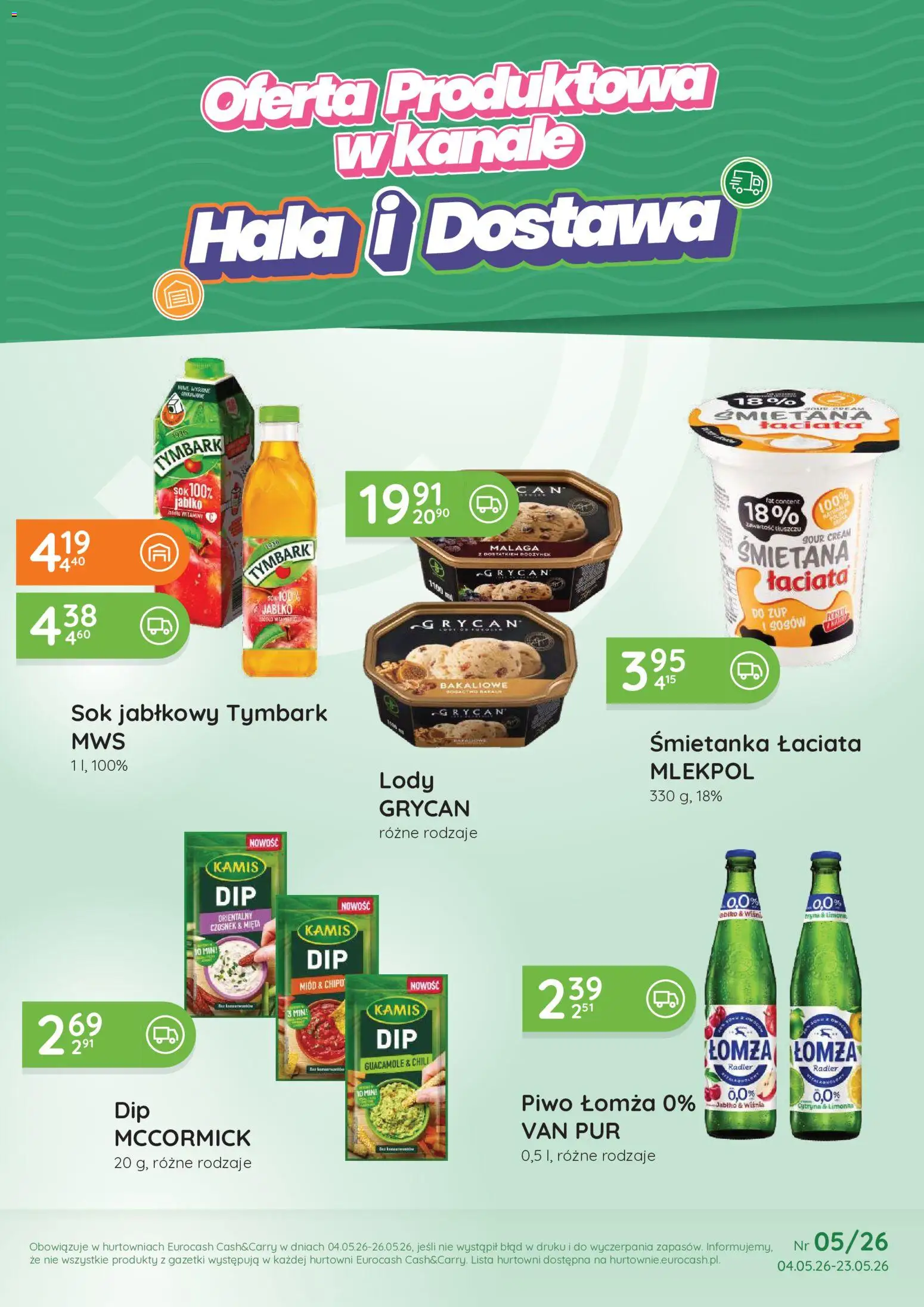 Eurocash gazetka - Oferta Handlowa od 04.05.2026 | Strona: 1 | Produkty: Czosnek, Mięta, Piwo, Lody
