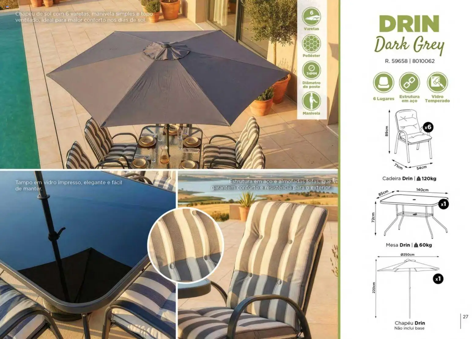 Espaço Casa folheto Ar Livre 2026 │ válido de 07.03.2026 | Página: 27 | Produtos: Chapéu, Base, Mesa, Cadeira