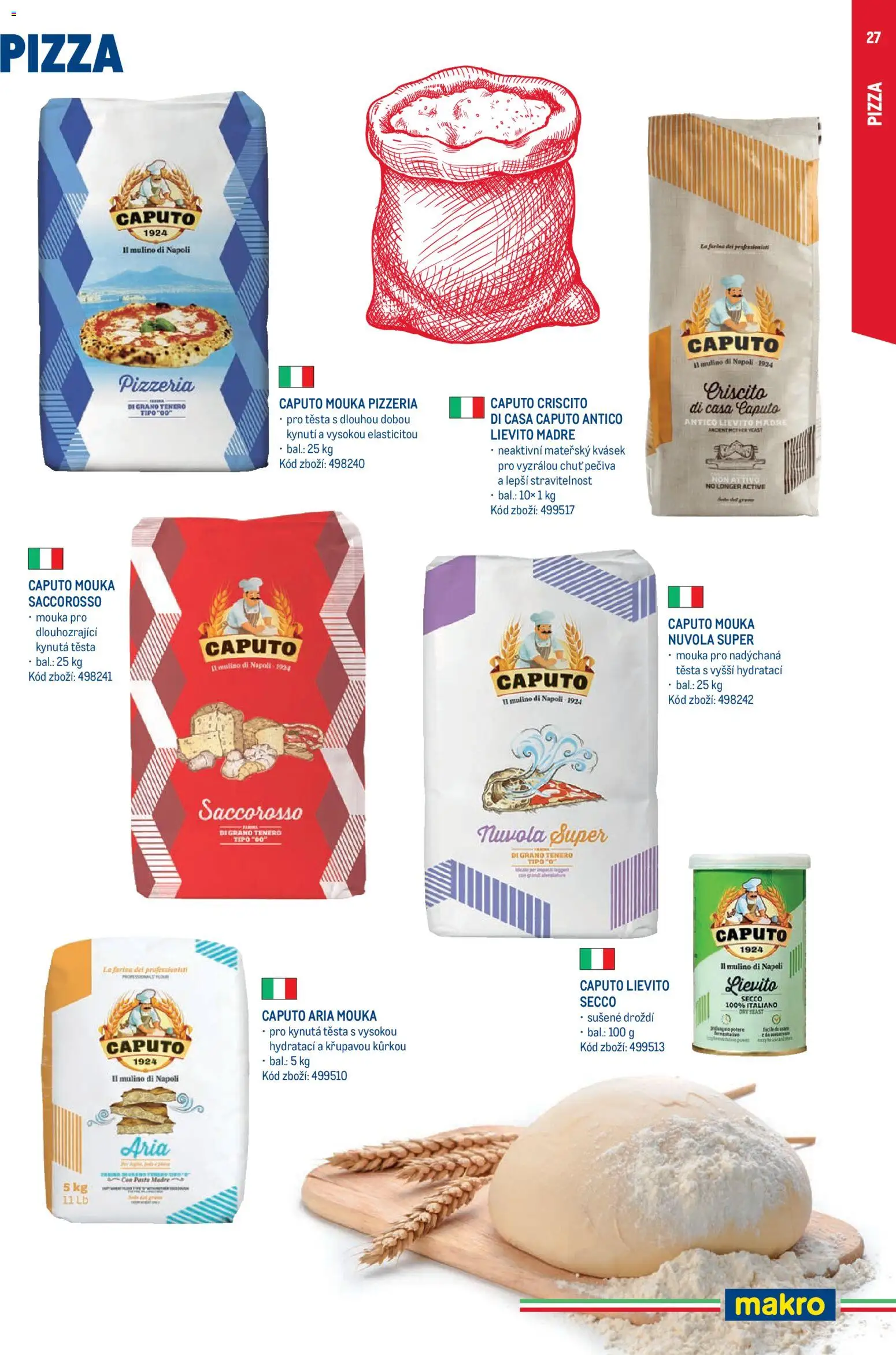 Makro leták - Itálie od 15.05.2026 | Strana: 27 | Produkty: Pizza, Mouka, Droždí