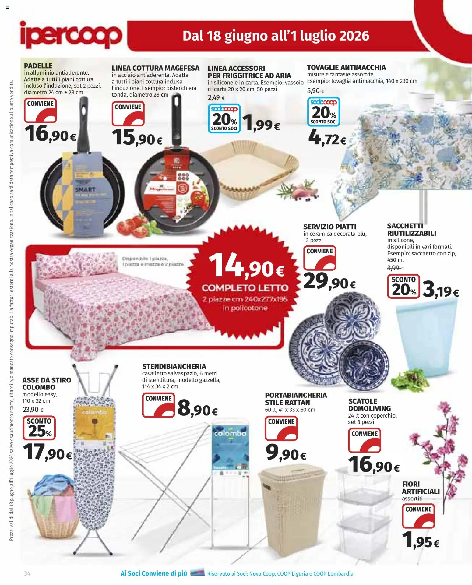 Volantino Ipercoop del 18.06.2026 | Pagina: 34 | Prodotti: Alluminio, Vassoio, Friggitrice, Portabiancheria