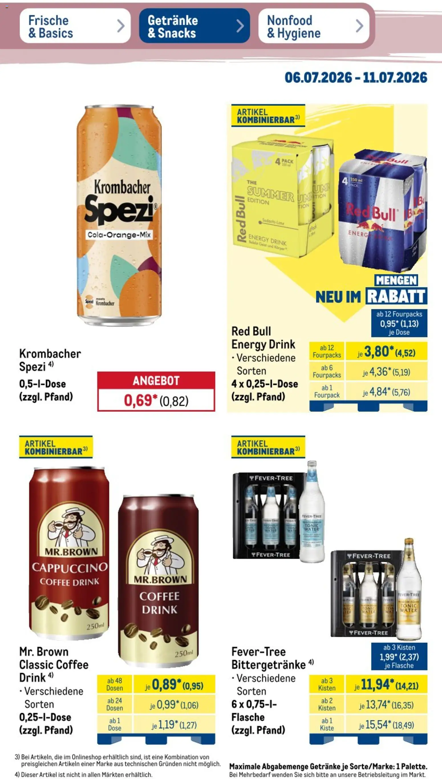 Metro Non Food & Hygiene – gültig ab 06.07.2026 | Seite: 21 | Produkte: Red bull, Energy, Krombacher