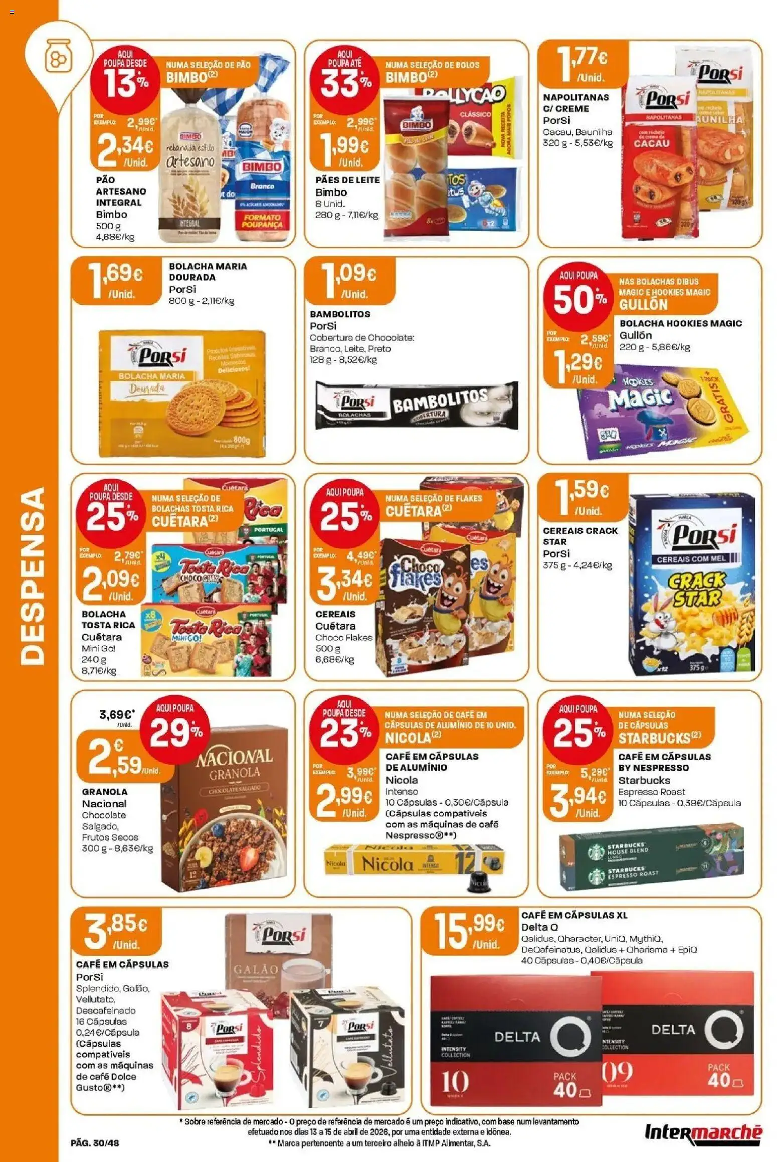 Intermarché - Isto é que são preços BAIXOS! │ válido de 21.05.2026 | Página: 30 | Produtos: Leite, Mel, Cereais, Creme