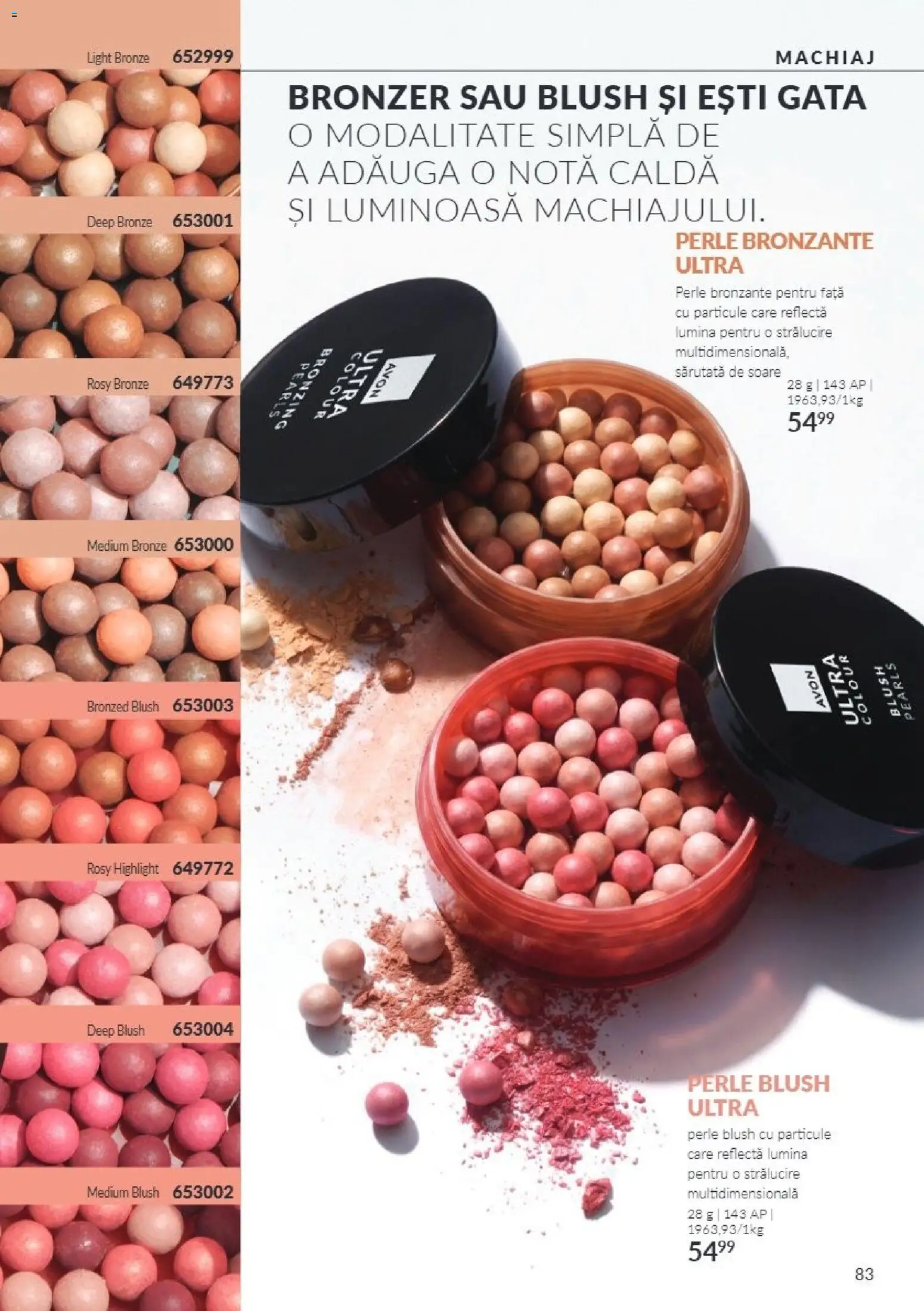 Noul catalog Avon – valabil de la 01.11.2026 | Pagină: 83 | Produse: Lumină, Perle bronzante, Perle, Bronzer