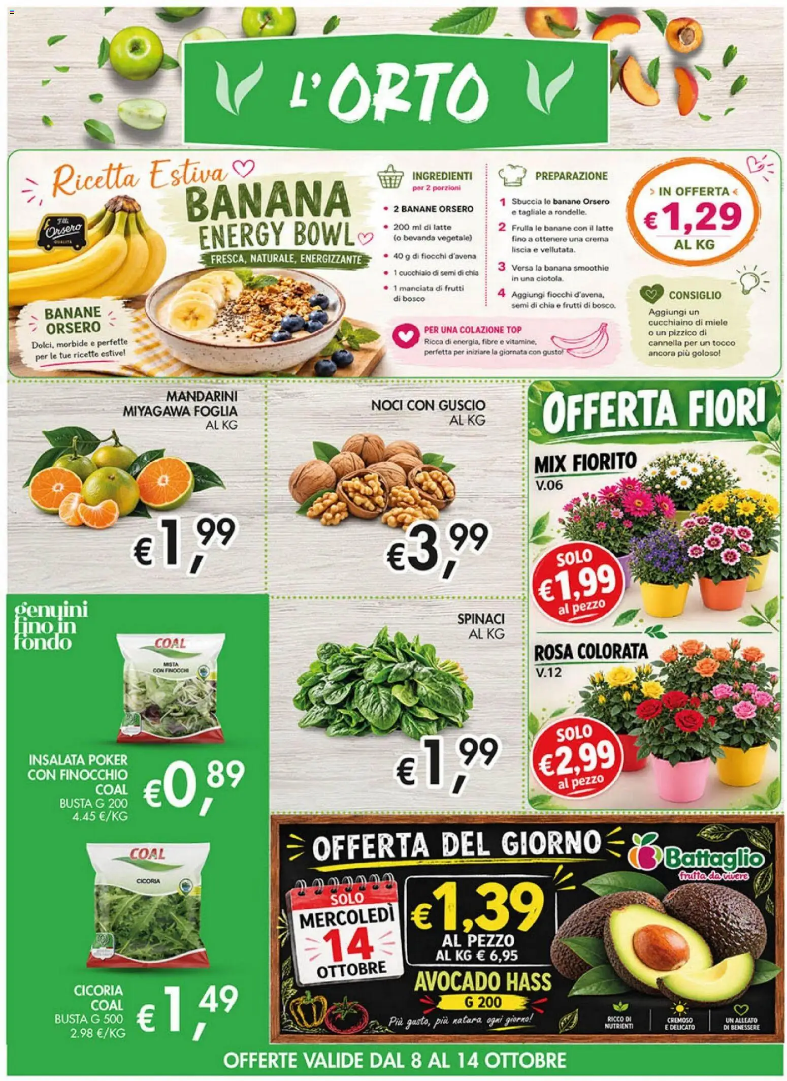 Volantino Coal del 08/10/2026 | Pagina: 2 | Prodotti: Insalata, Frutta, Spinaci, Fiocchi d'avena