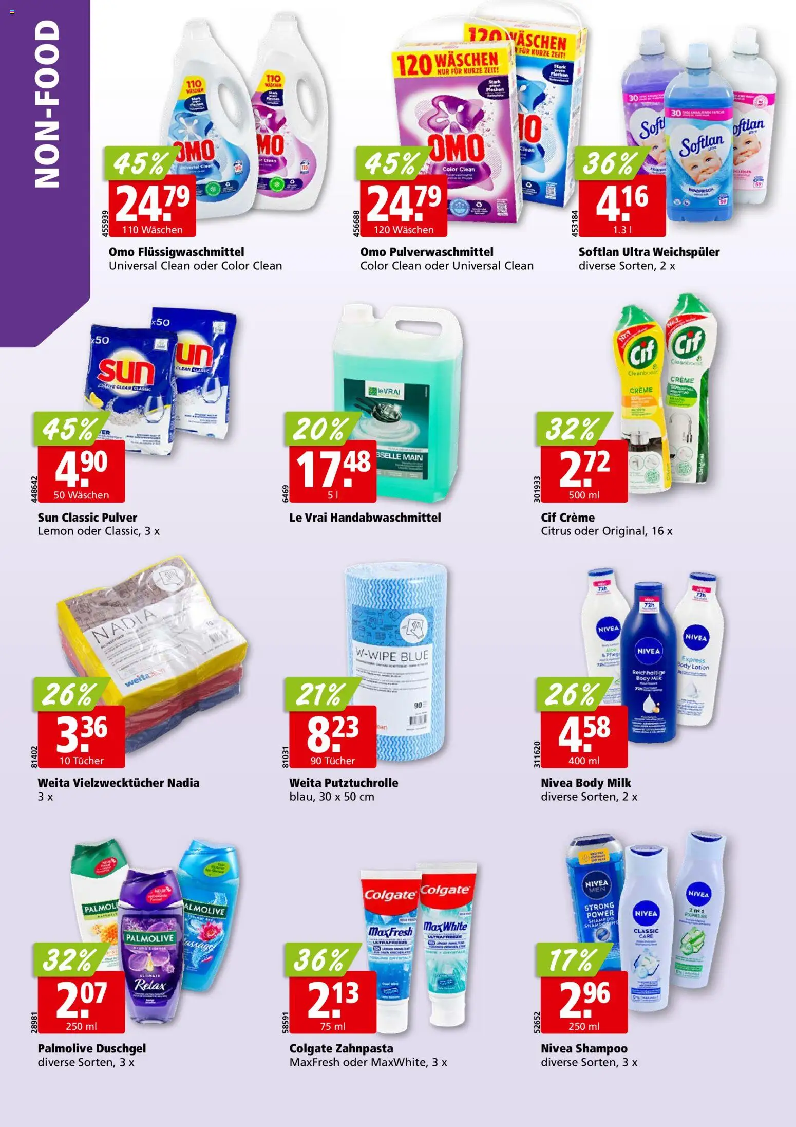Aligro aktionen Chavannes, Matran, Genf, Sitten – gültig ab 05.10.2026 | Seite: 30 | Produkte: Pulver, Weichspüler, Body Lotion, Creme