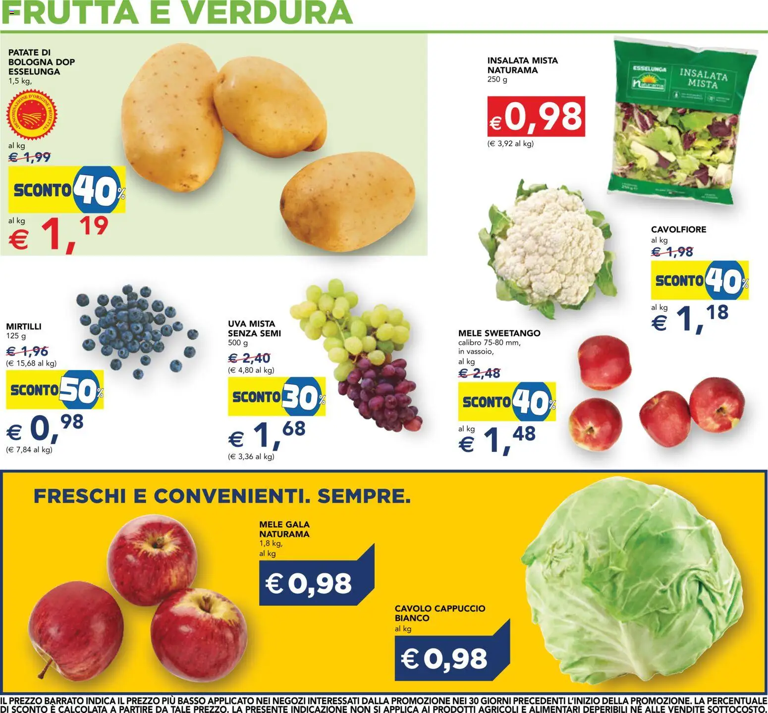 Volantino Esselunga S del 07/10/2026 | Pagina: 4 | Prodotti: Mele, Mirtilli, Cavolfiore, Cavolo cappuccio