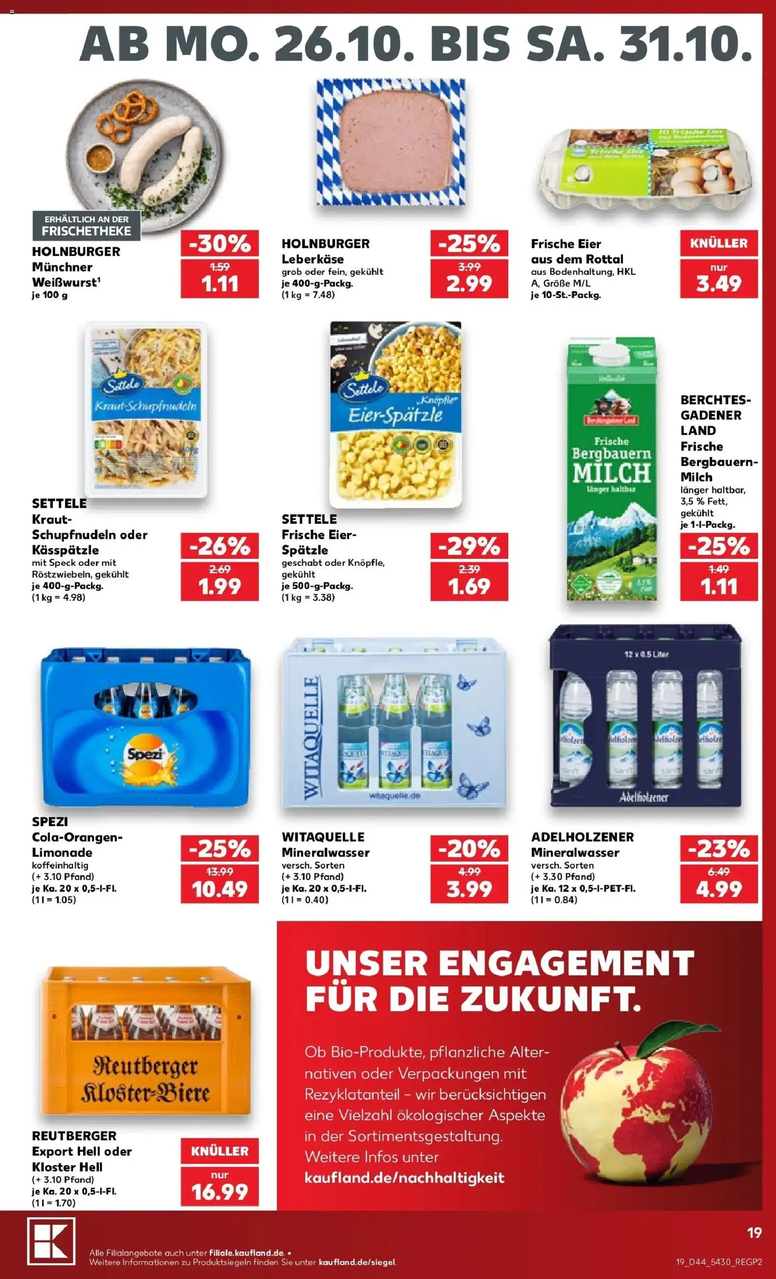 Prospekt Kaufland ab 26.10.2026 » Angebote Online zum Blättern | Seite: 23 | Produkte: Milch, Eier, Adelholzener, Kraut