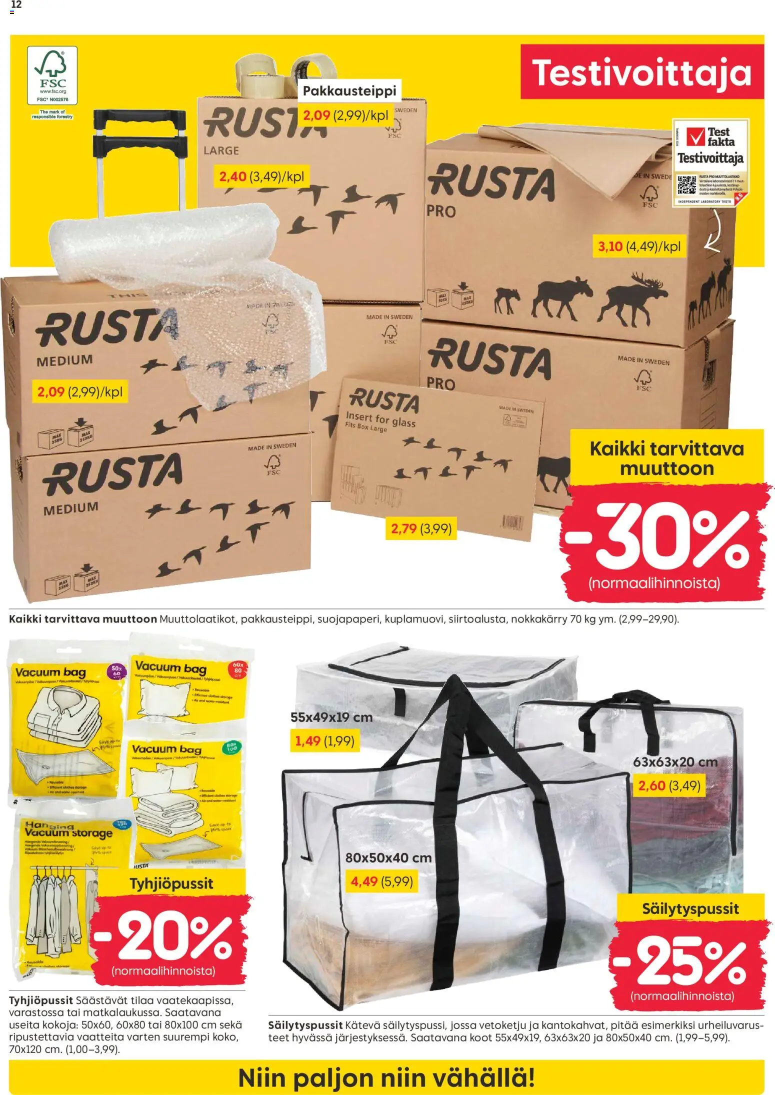 Rusta tarjoukset – voimassa 18.05.2026 alkaen | Sivu: 12 | Tuotteet: Pakkausteippi