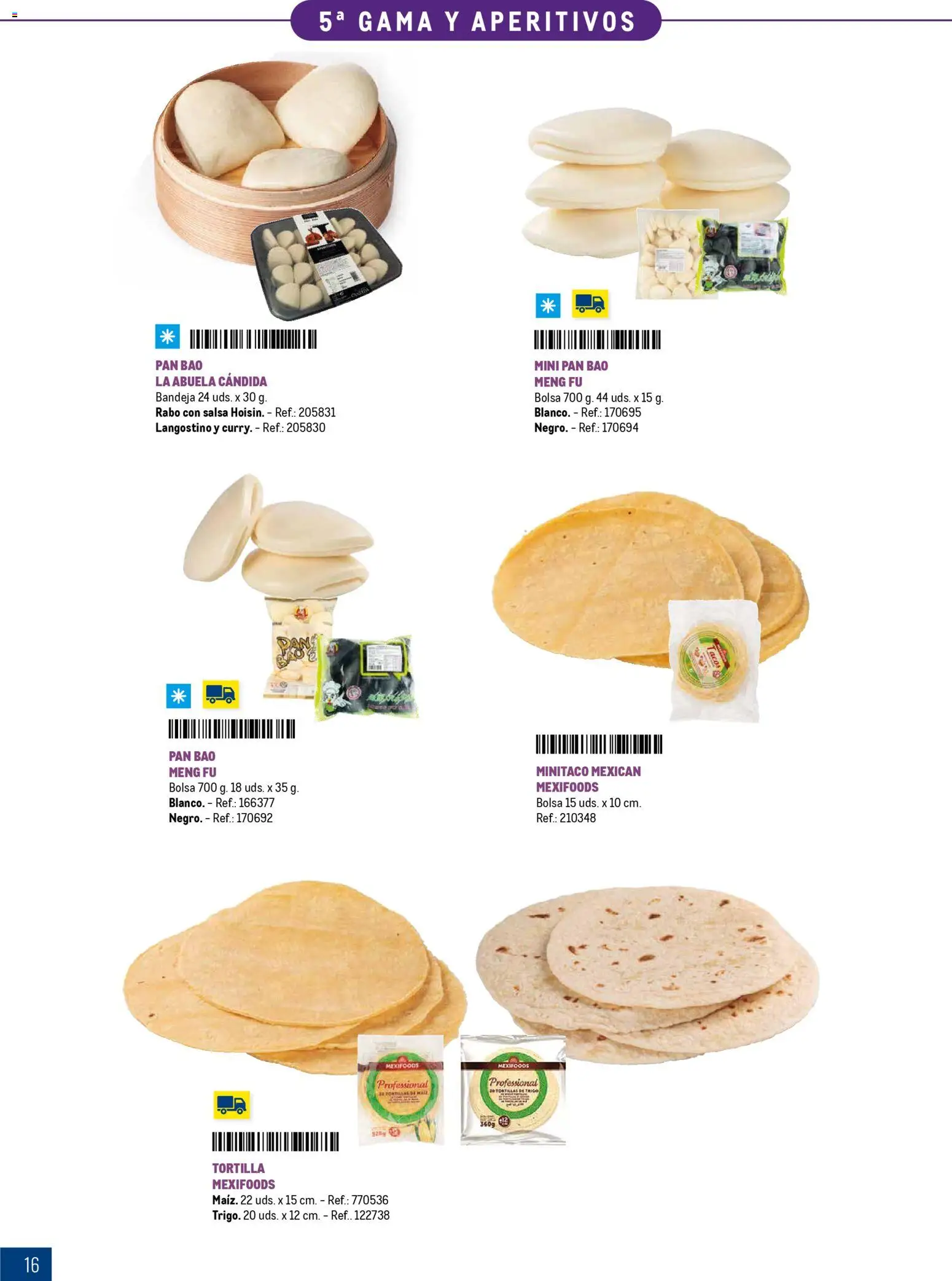 Makro Especial Catering Canarias │ válido desde el 16.03.2026 | Página: 16 | Productos: Pan, Tacos, Bandeja, Langostino