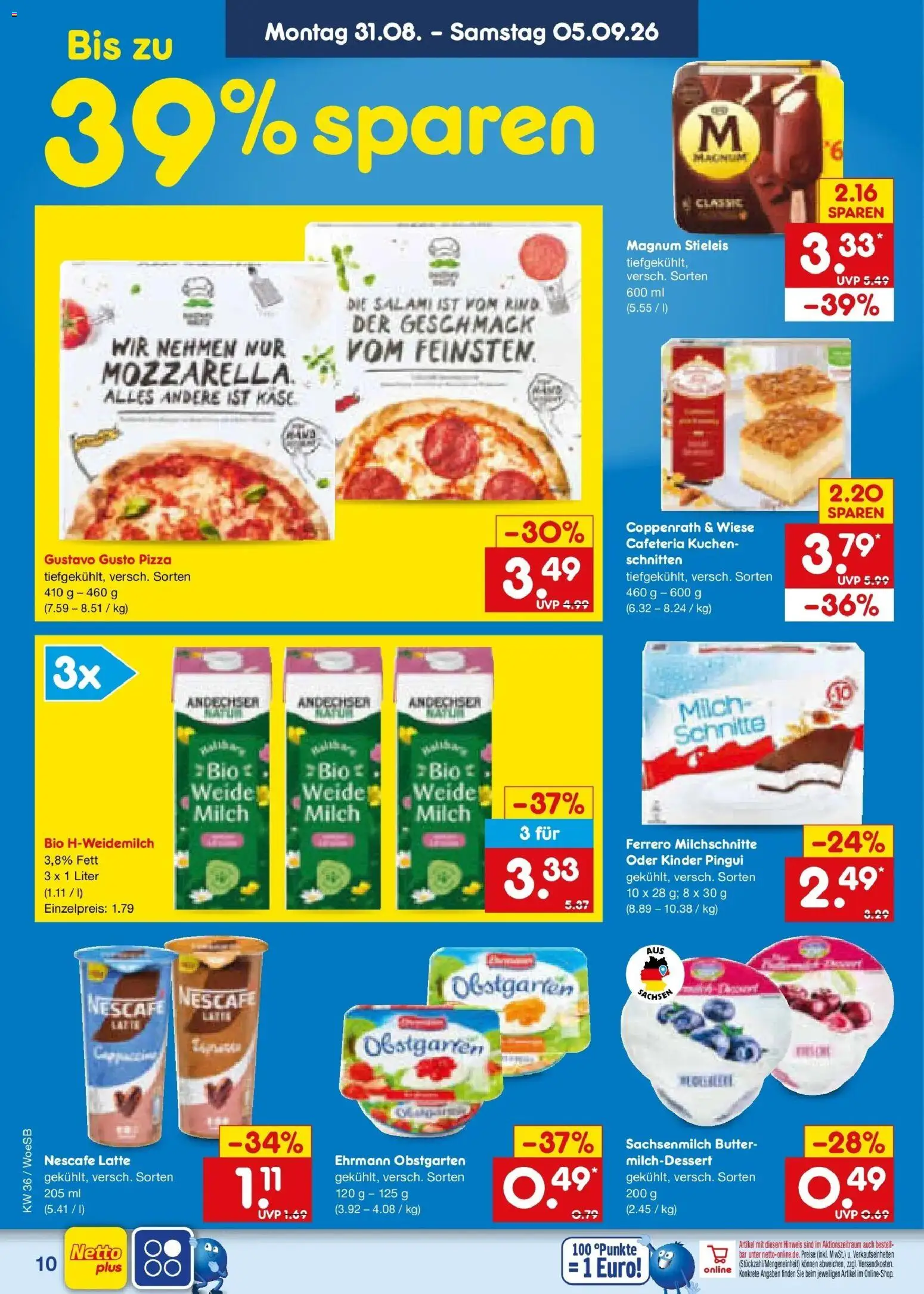 Netto Marken-Discount Prospekt Katzweiler (ab 31.08.2026) » Angebote | Seite: 12 | Produkte: Nescafe, Butter, Salami, Pizza