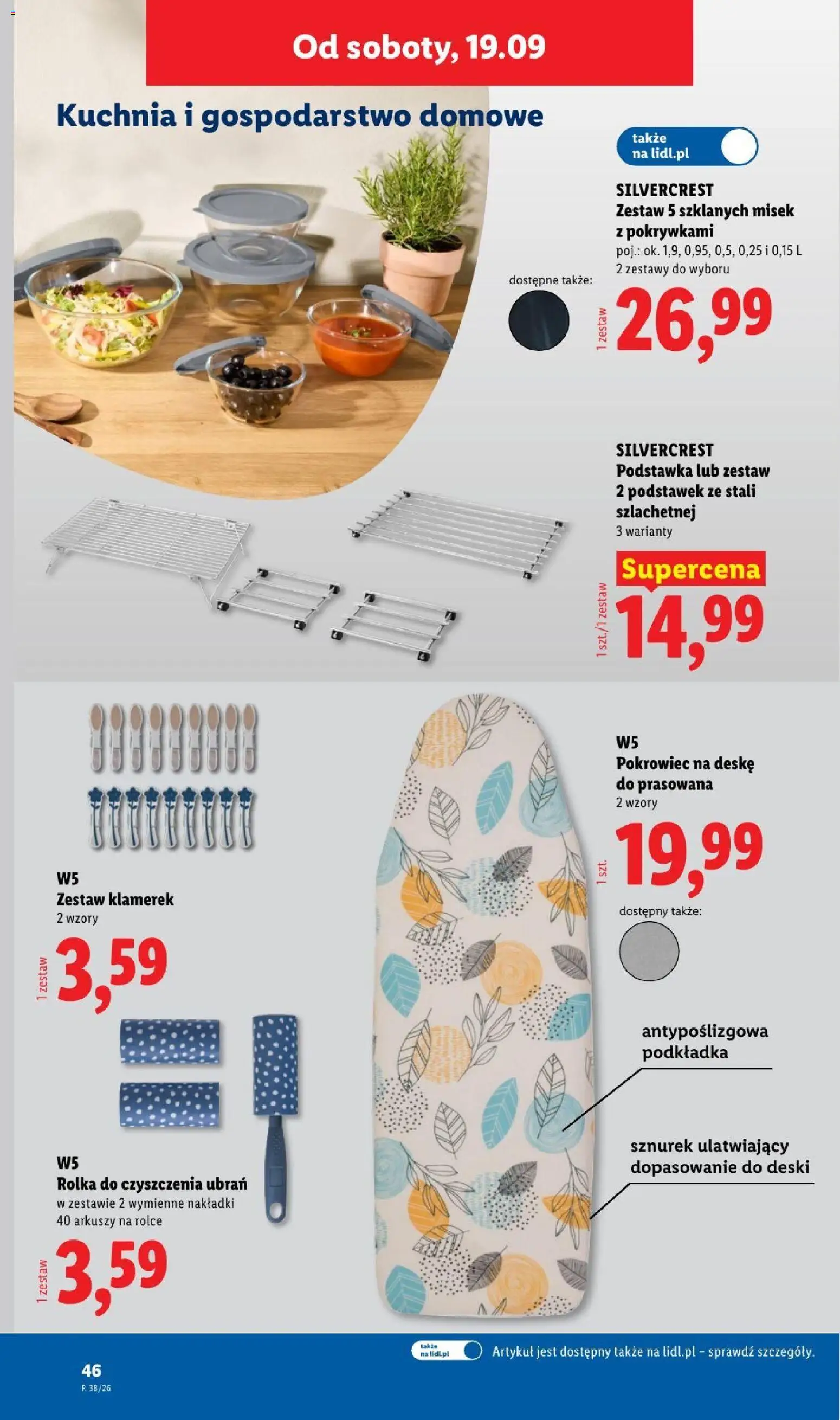 Lidl Katalog od 14.09.2026 | Strona: 56 | Produkty: Pokrowiec na deskę do prasowania, Rolka do czyszczenia ubrań