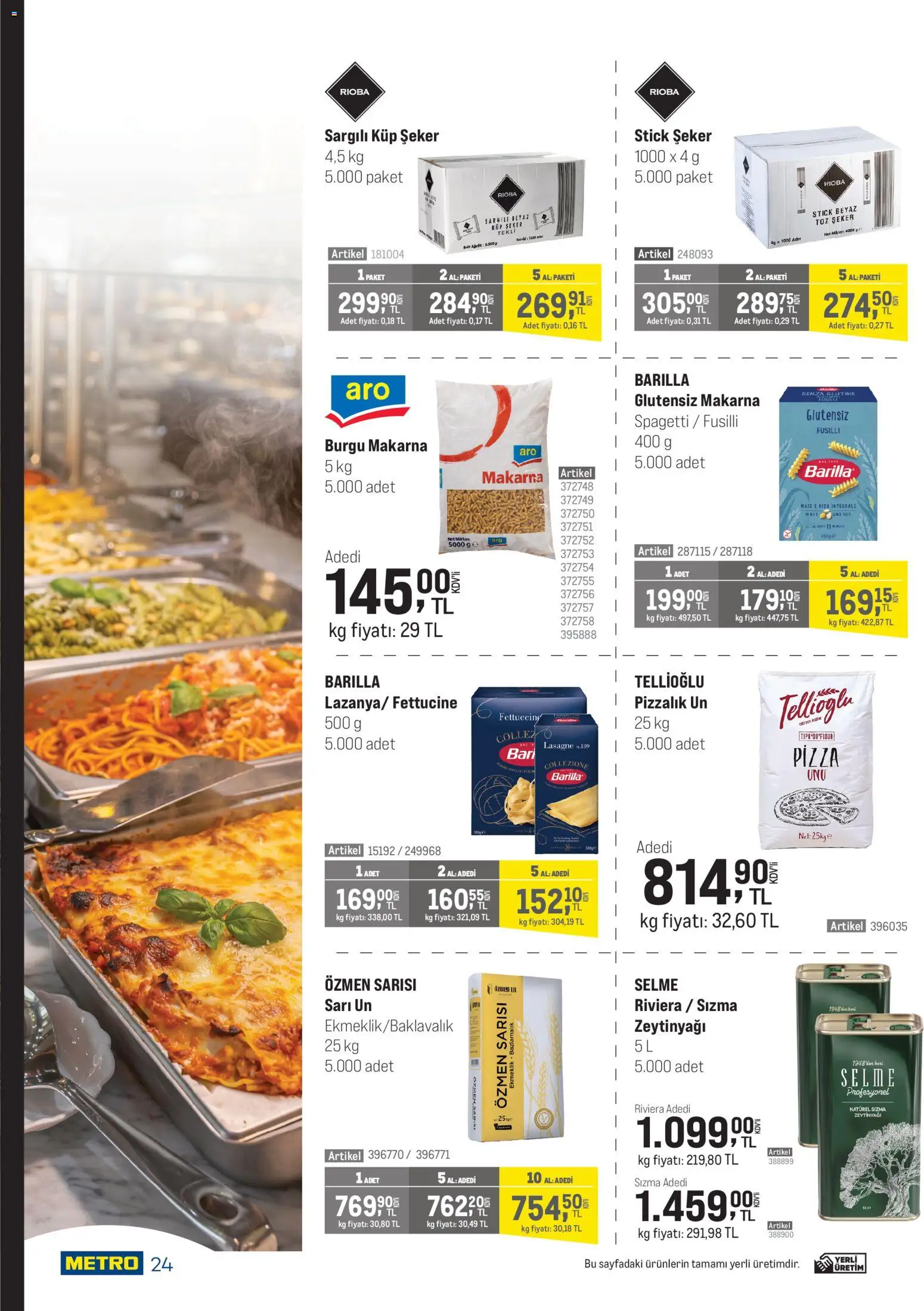 Metro - Şehir Otelleri - 15.04.2026 tarihinden itibaren geçerlidir | Sayfa: 24 | Ürünler: Pizza, Şeker, Makarna, Toz şeker