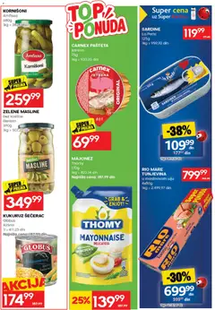 Mercator katalog - pregled Mercator kataloga - važi od 14.09.2026 | Strana: 33 | Proizvode: Masline, Kornišoni, Rio mare, Sardine