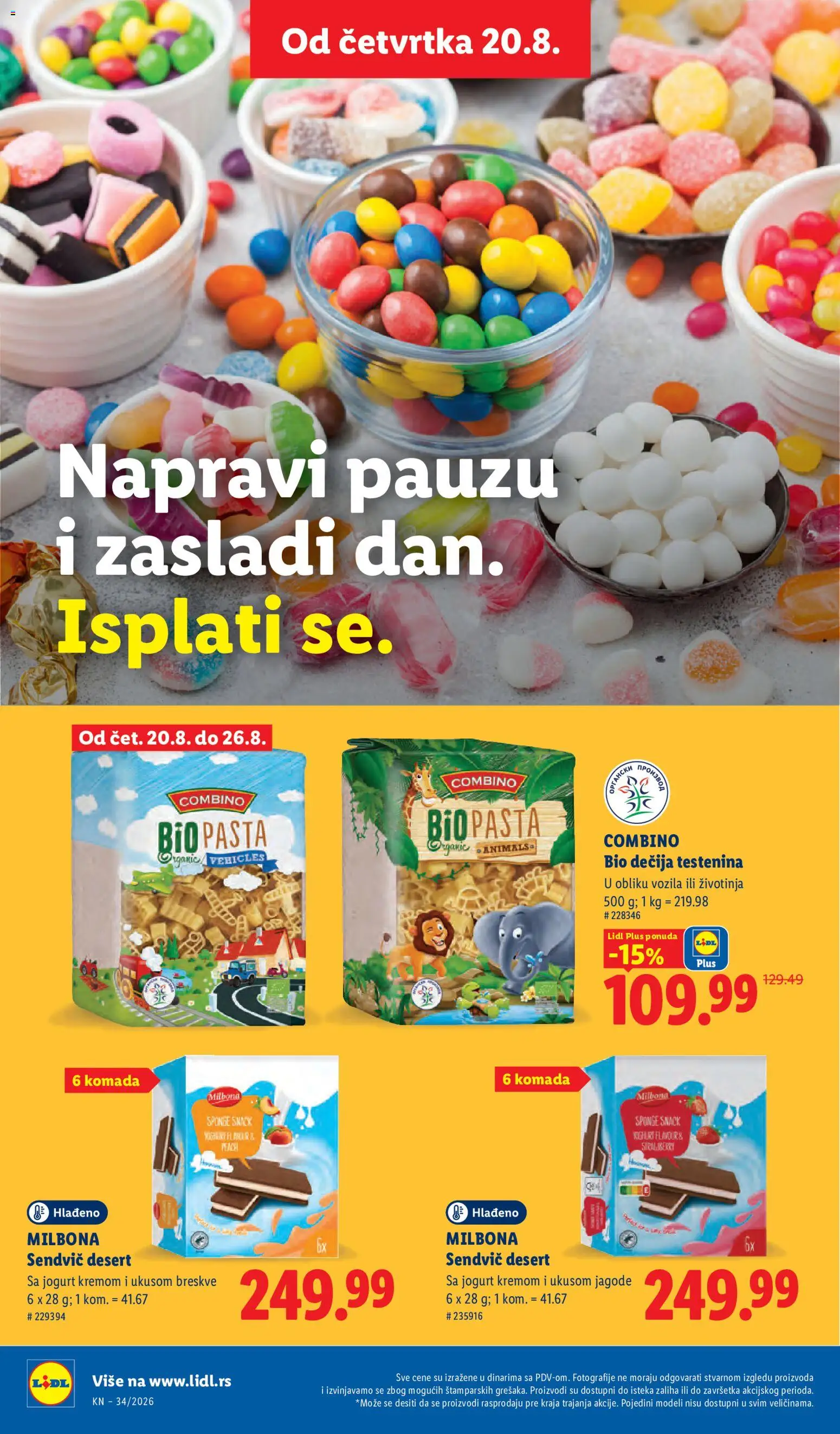 Lidl katalog - važi od 20.08.2026 | Strana: 64 | Proizvode: Desert, Pasta, Jogurt, Breskve
