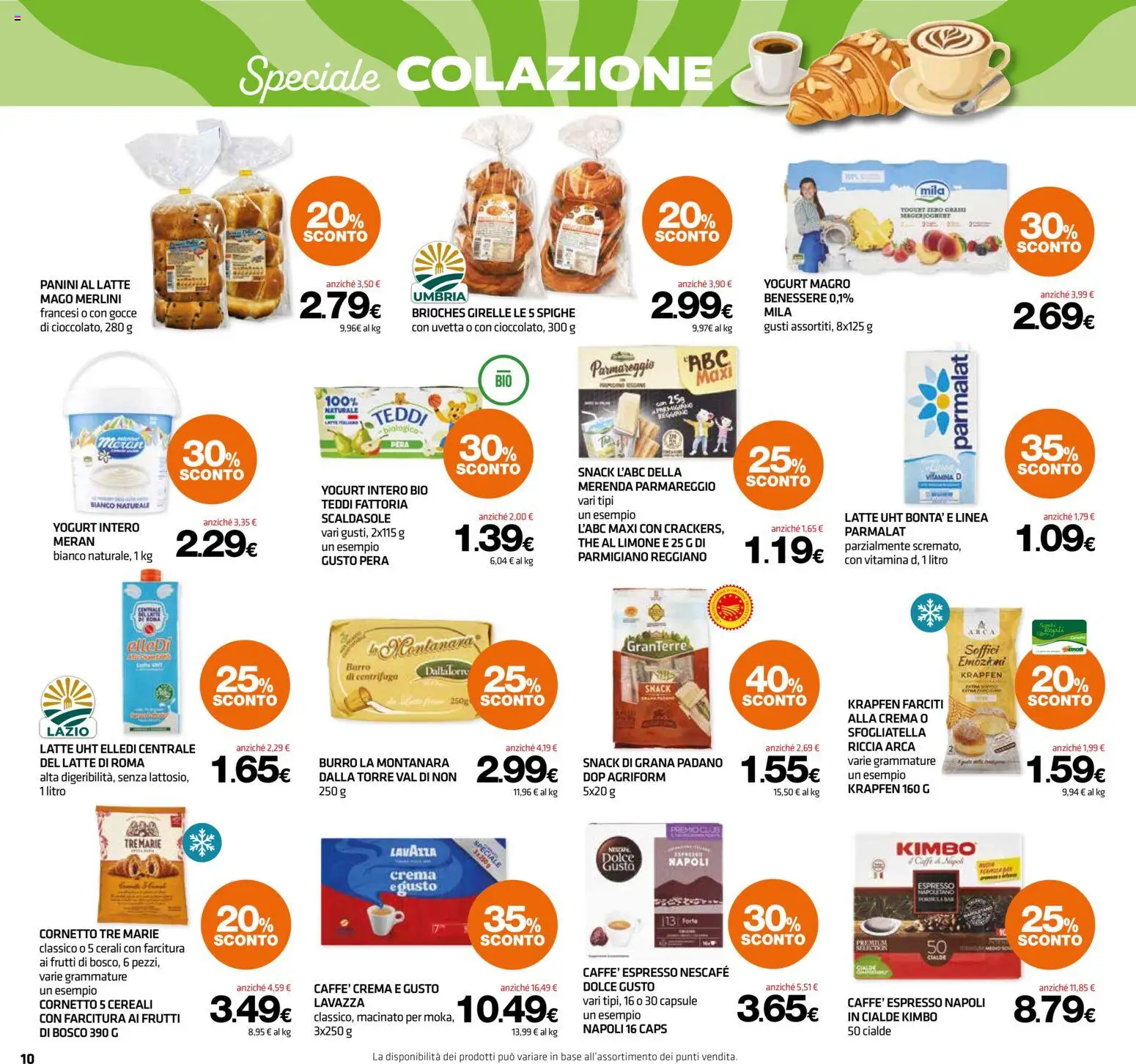 Volantino Superconti del 27/08/2026 | Pagina: 10 | Prodotti: Yogurt, Latte, Cialde, Lavazza