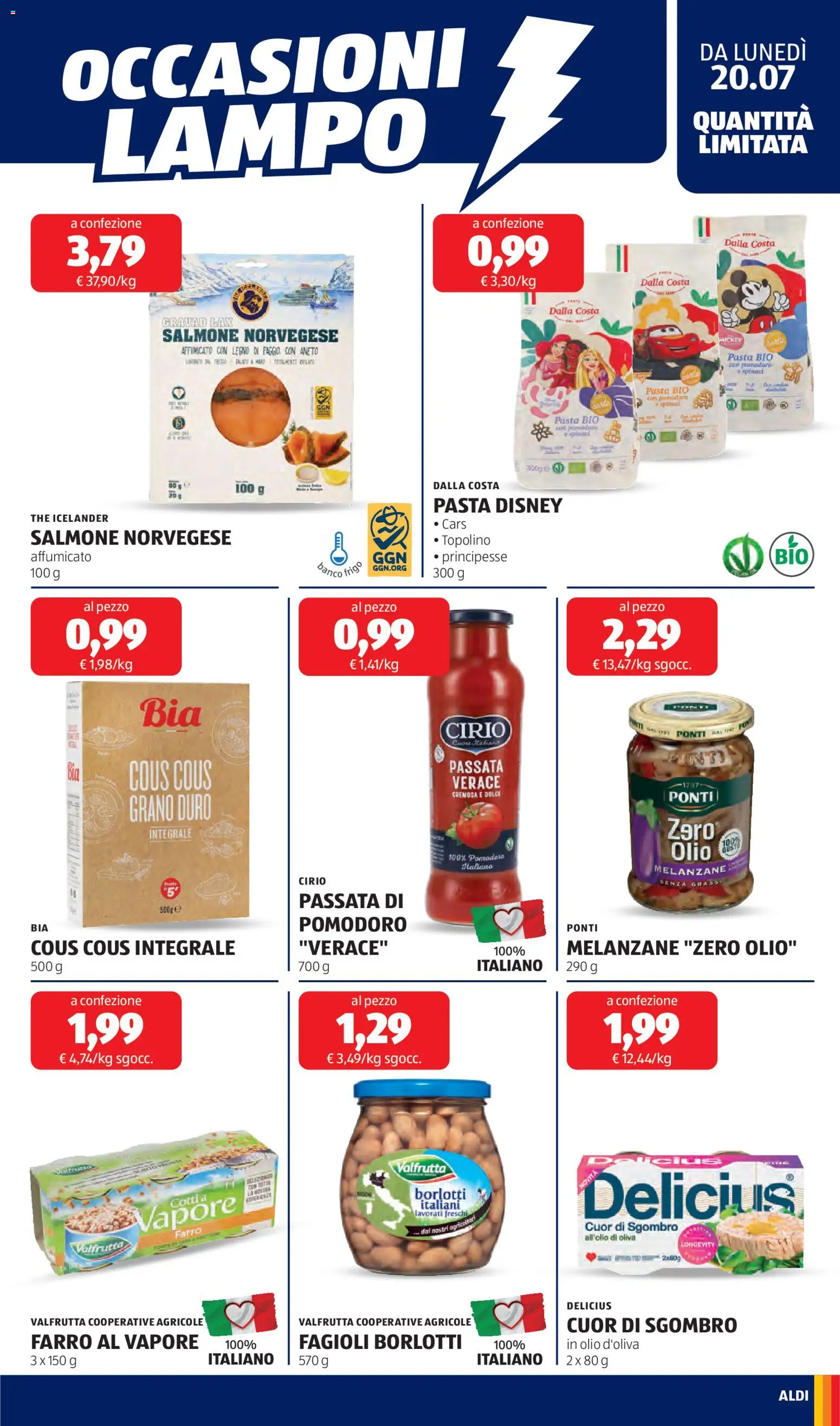 Volantino Aldi del 20/07/2026 | Pagina: 15 | Prodotti: Salmone, Aneto, Sgombro, Farro