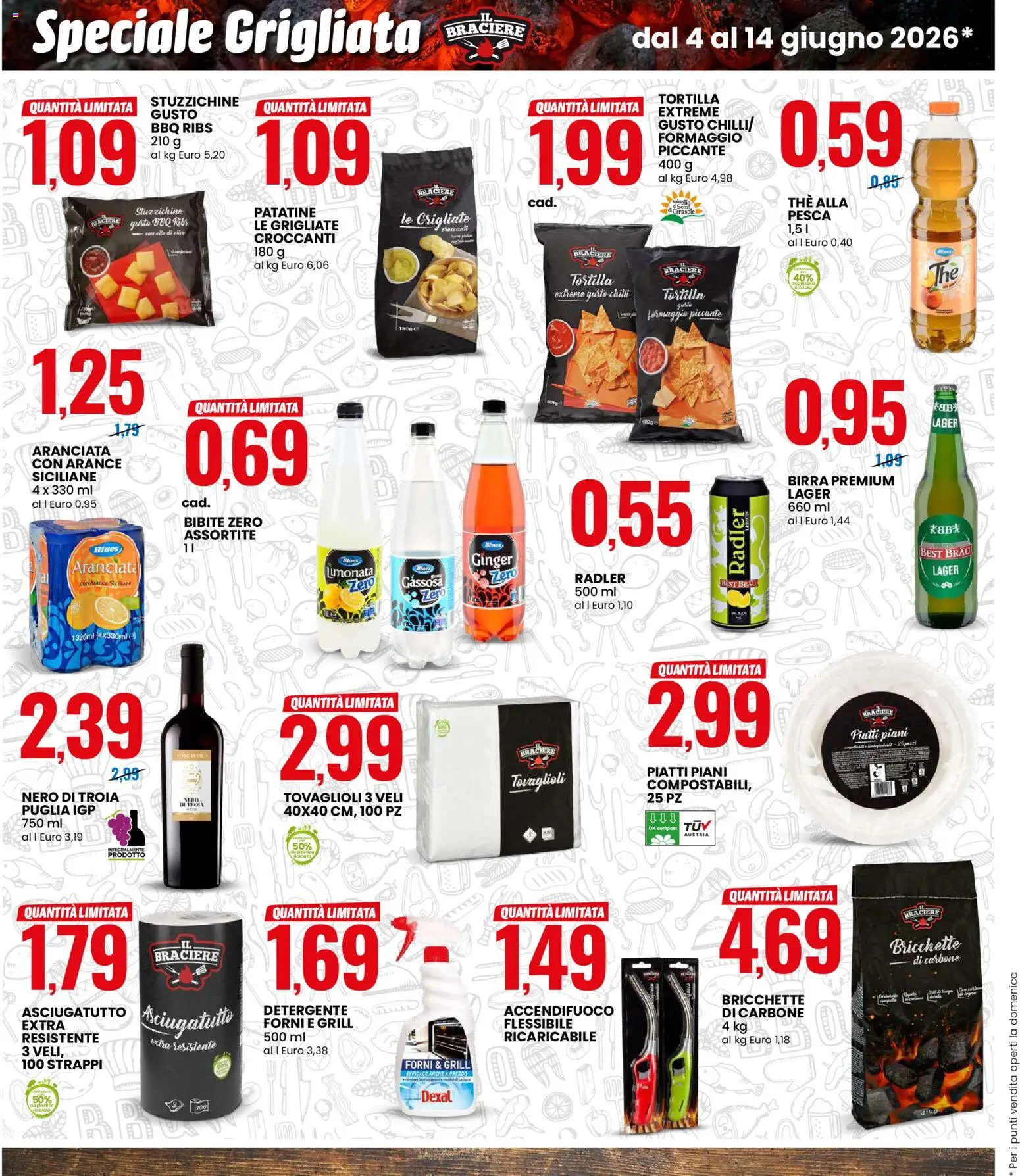 Volantino Eurospin del 04.06.2026 | Pagina: 4 | Prodotti: Patatine, Limonata, Pesca, The